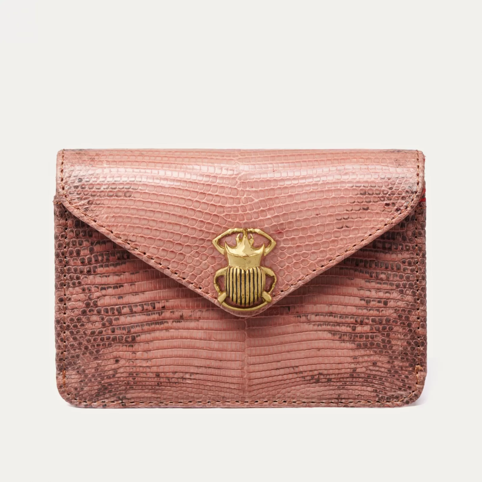 Claris Virot Bags-Alex Wallet Old Pink Lizard