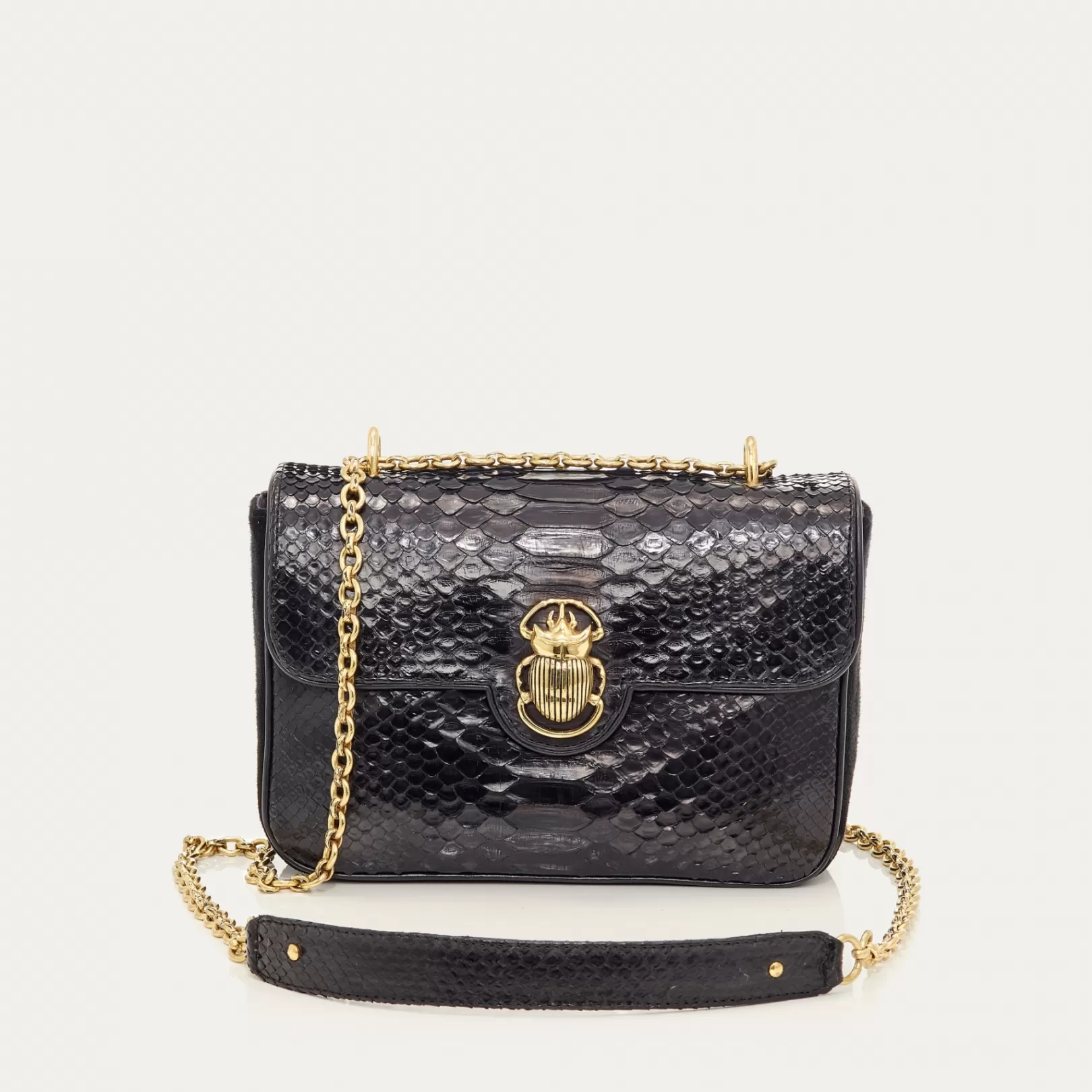 Claris Virot Bags-Ava Medium Bag Black Python