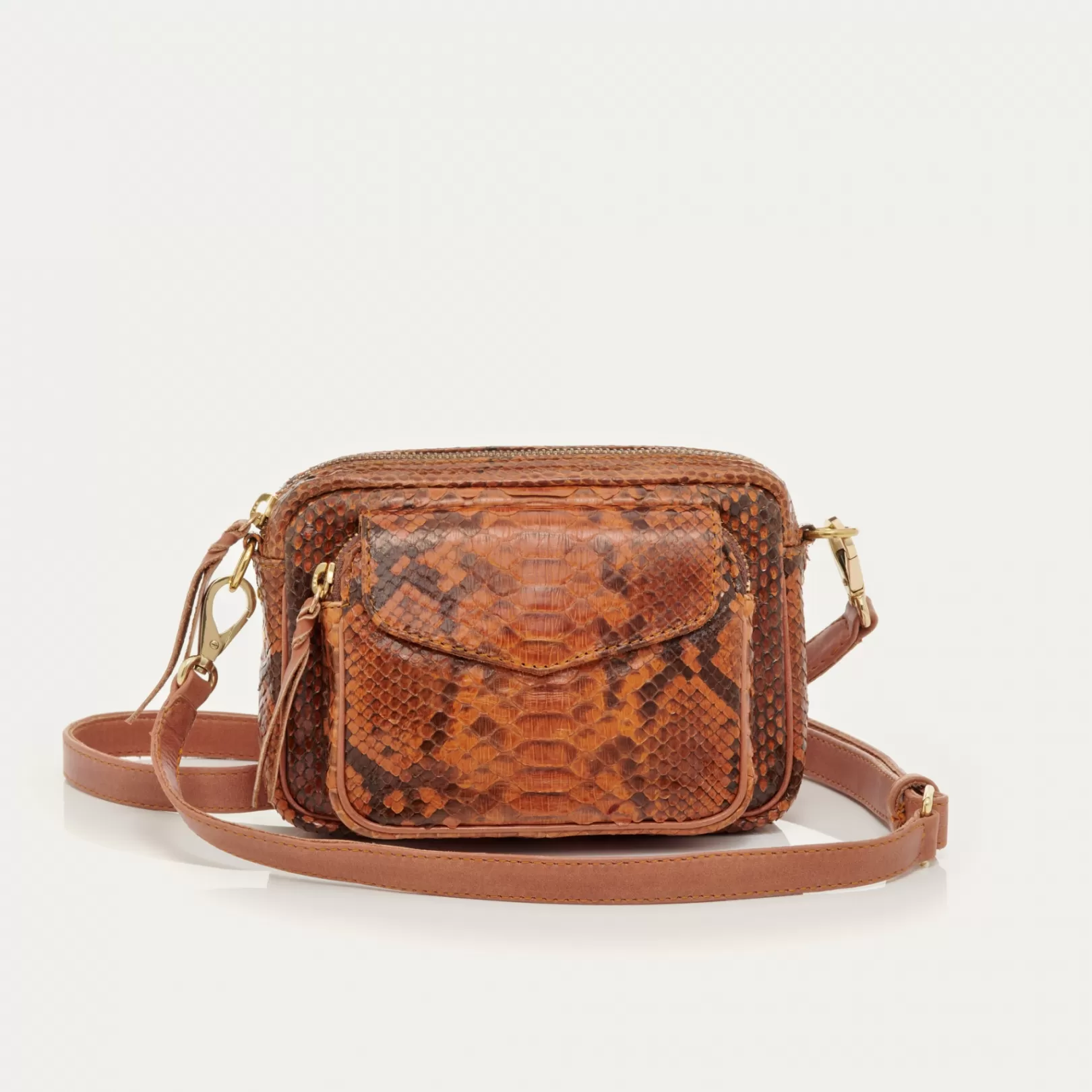 Claris Virot Bags-Baby Charly Bag Moka Python