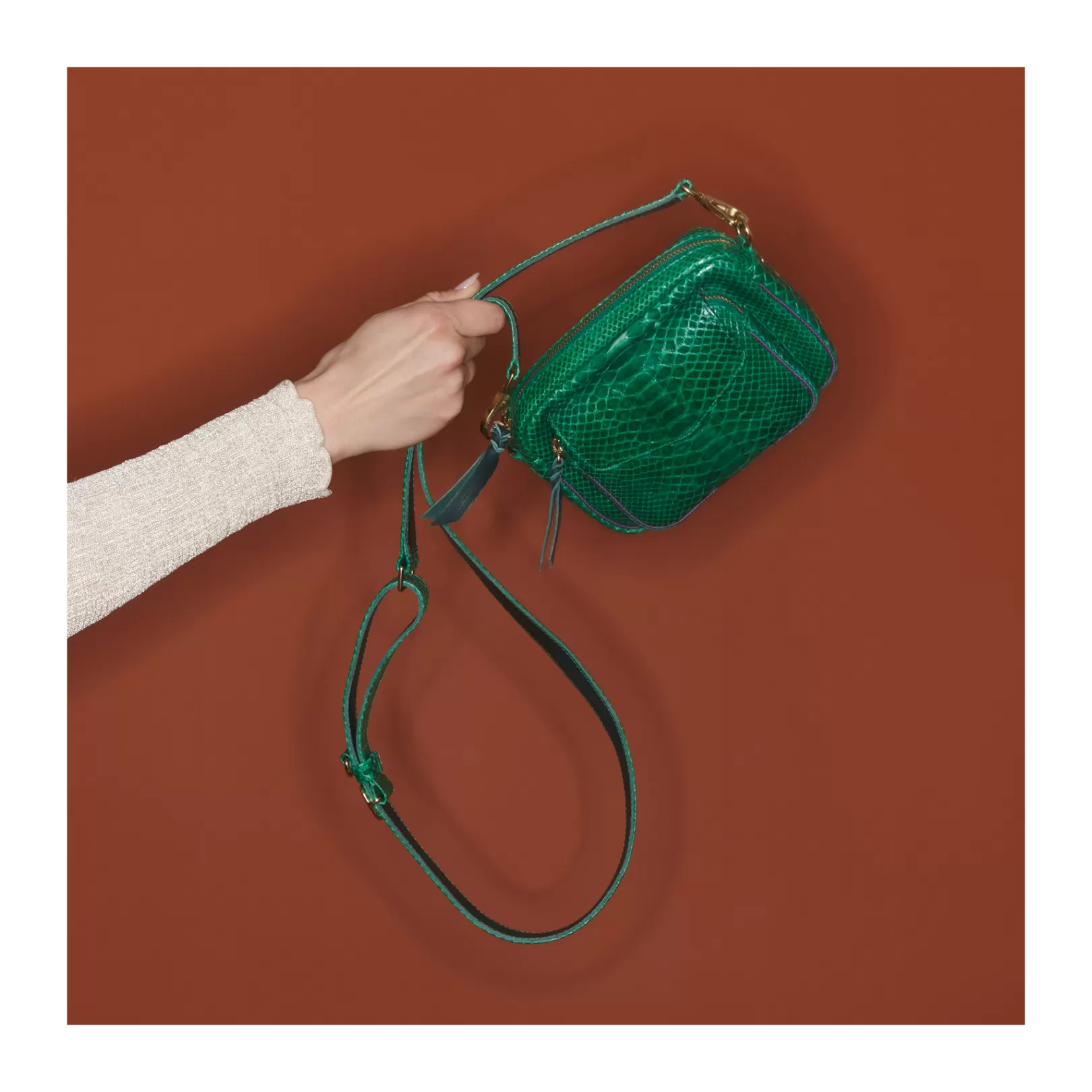 Claris Virot Bags-Baby Charly Bag Grass Green Python