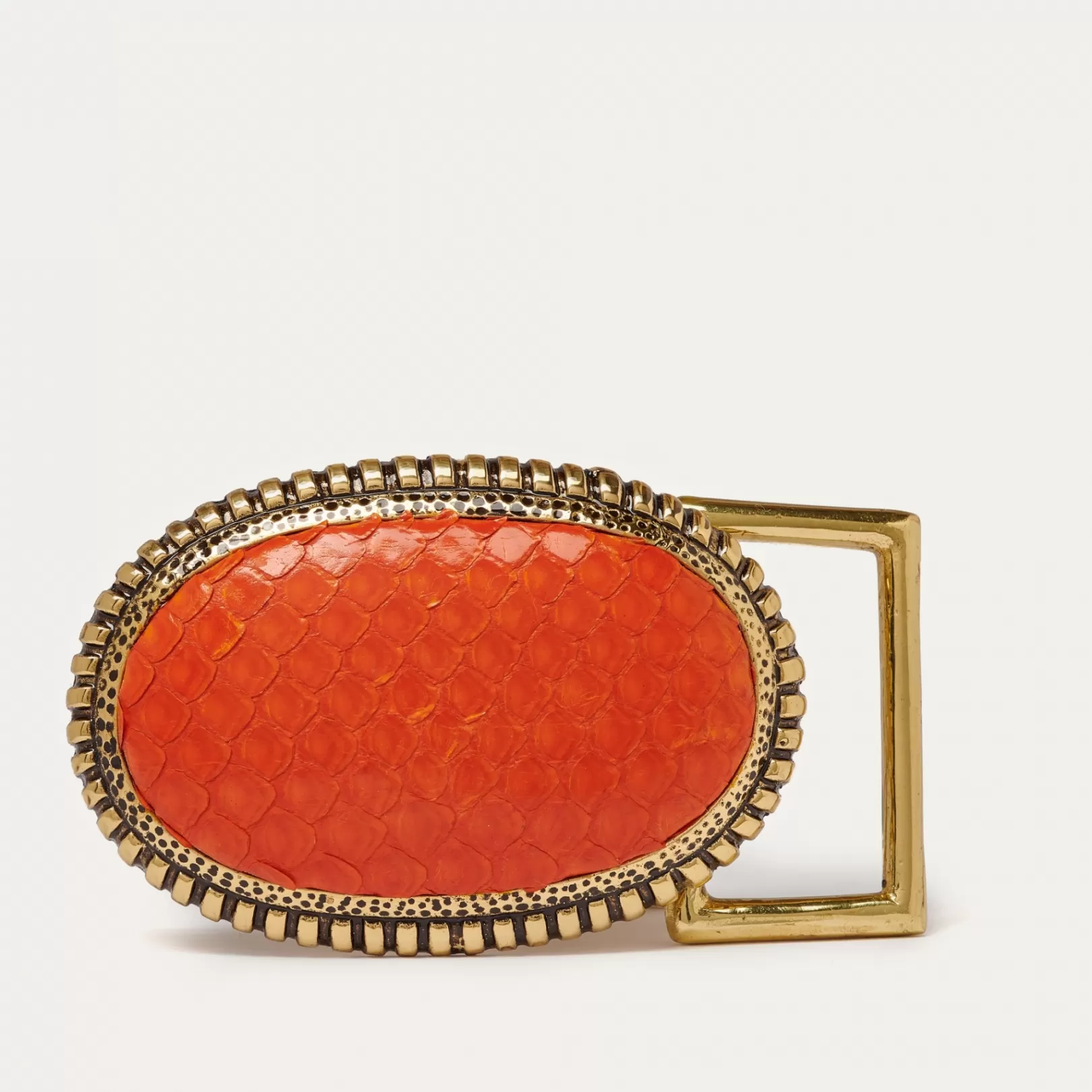 Claris Virot Belt Buckle-Belt Buckle Orange Python