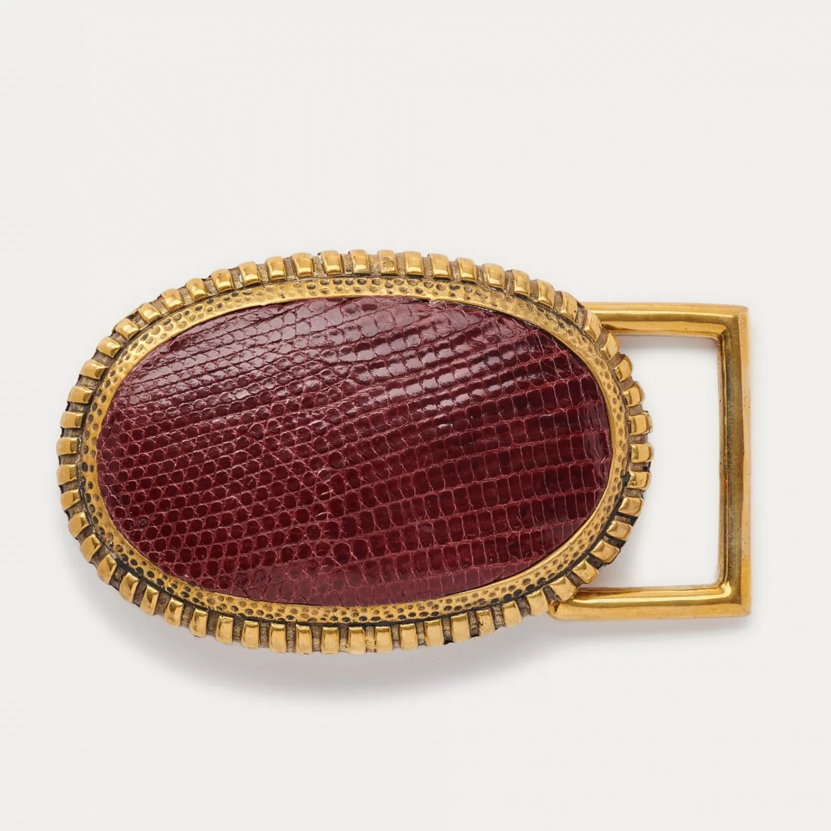 Claris Virot Belt Buckle-Belt Buckle Burgundy Lizard