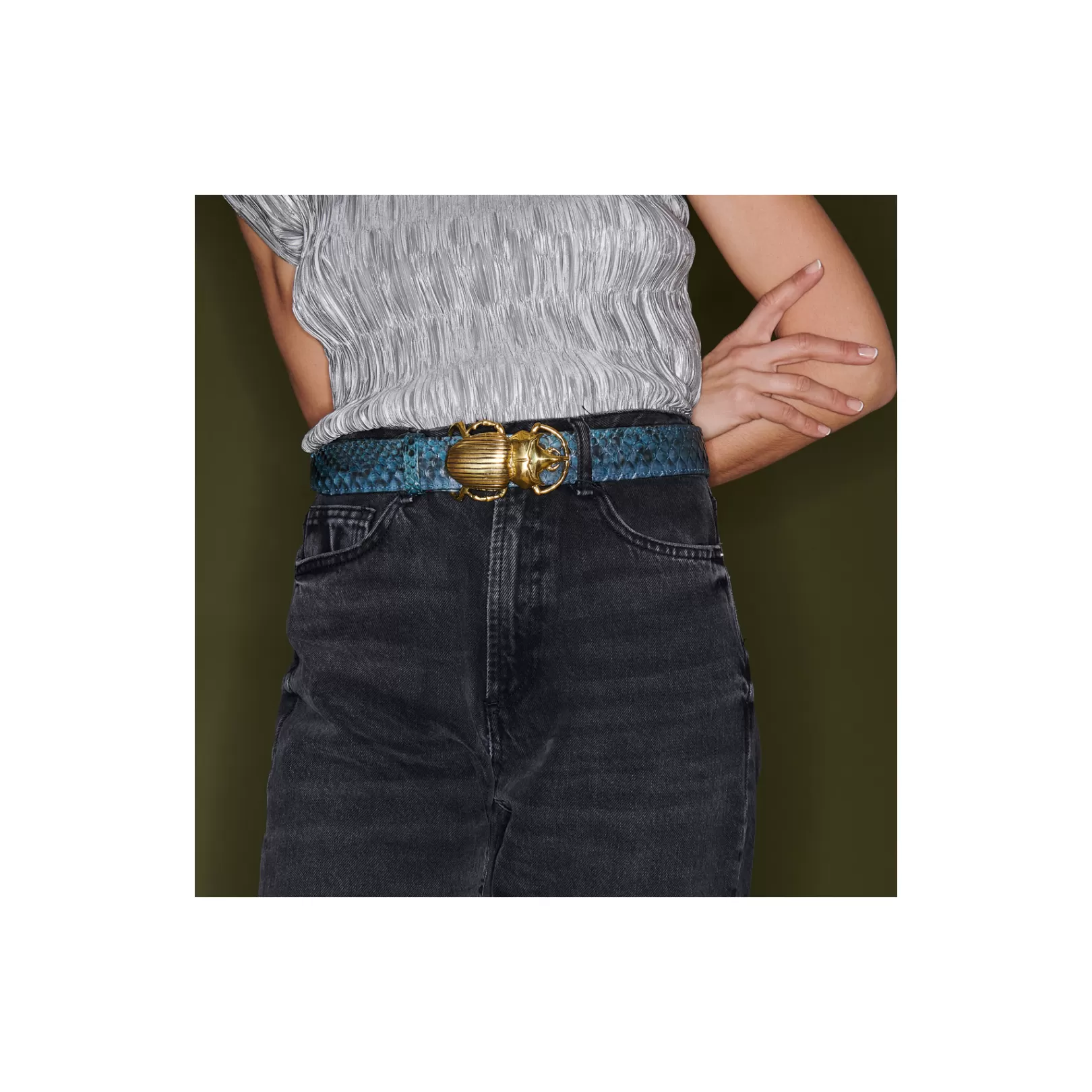 Claris Virot Belt Buckle-Belt Buckle Gold Beetle