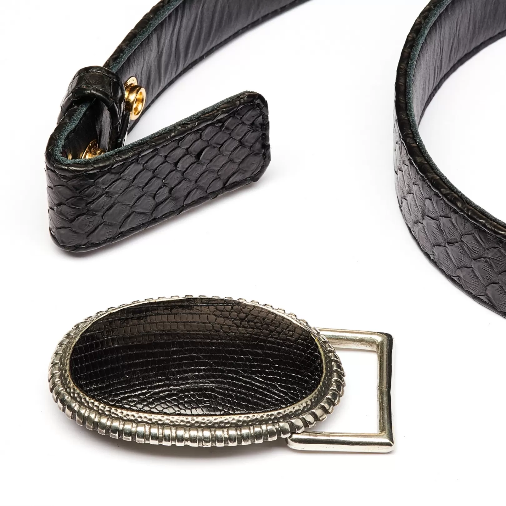 Claris Virot Belt Buckle-Belt Buckle Black Lizard