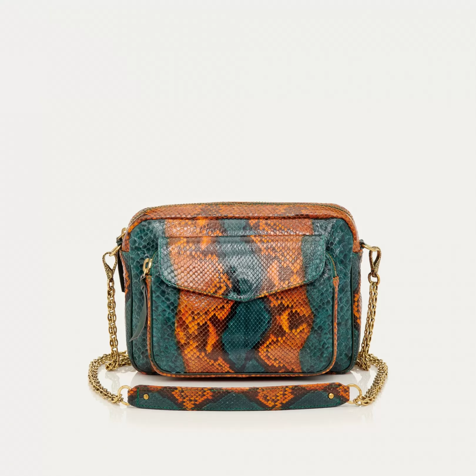 Claris Virot Bags-Big Charly Bag Kingfisher Python