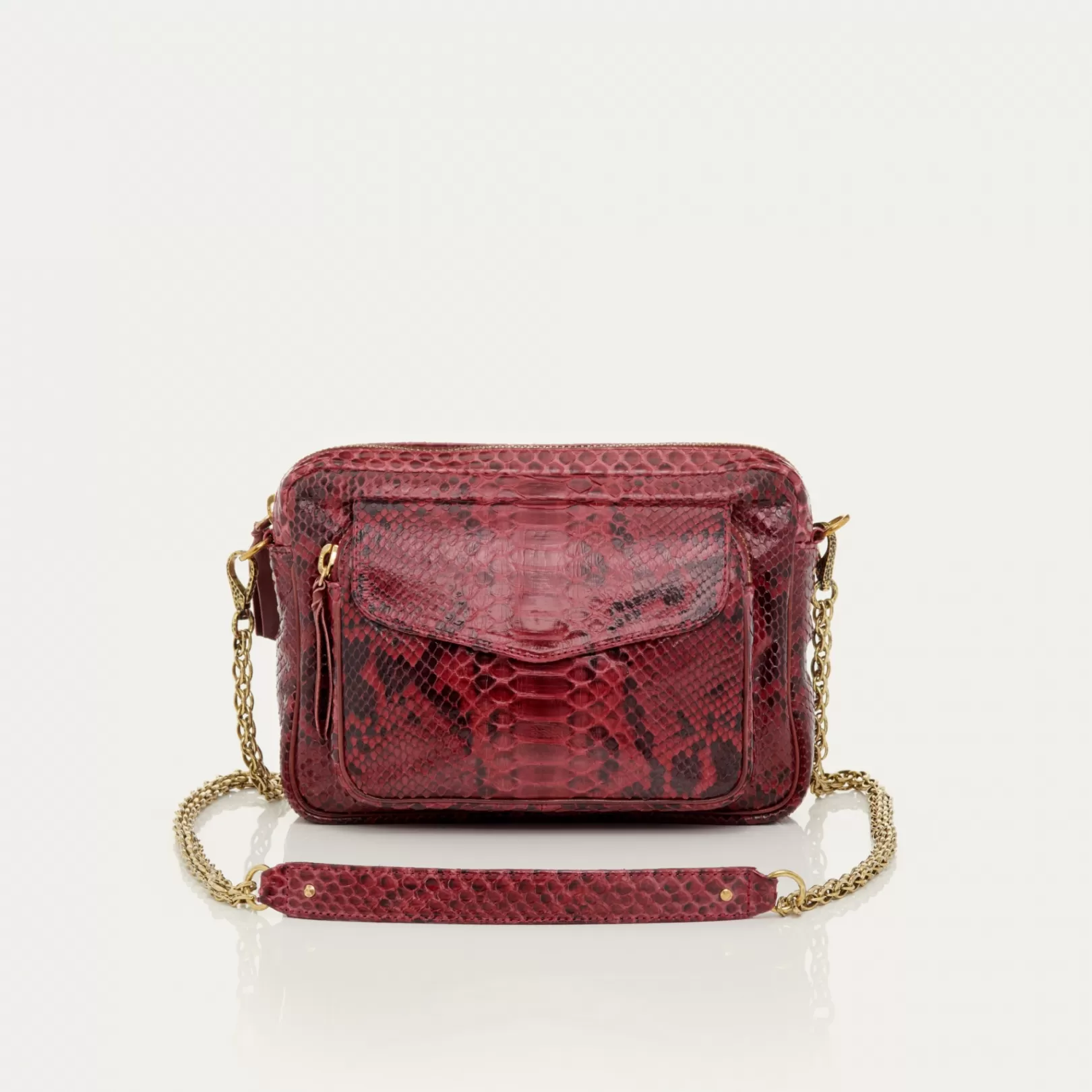 Claris Virot Bags-Big Charly Bag Burgundy Python