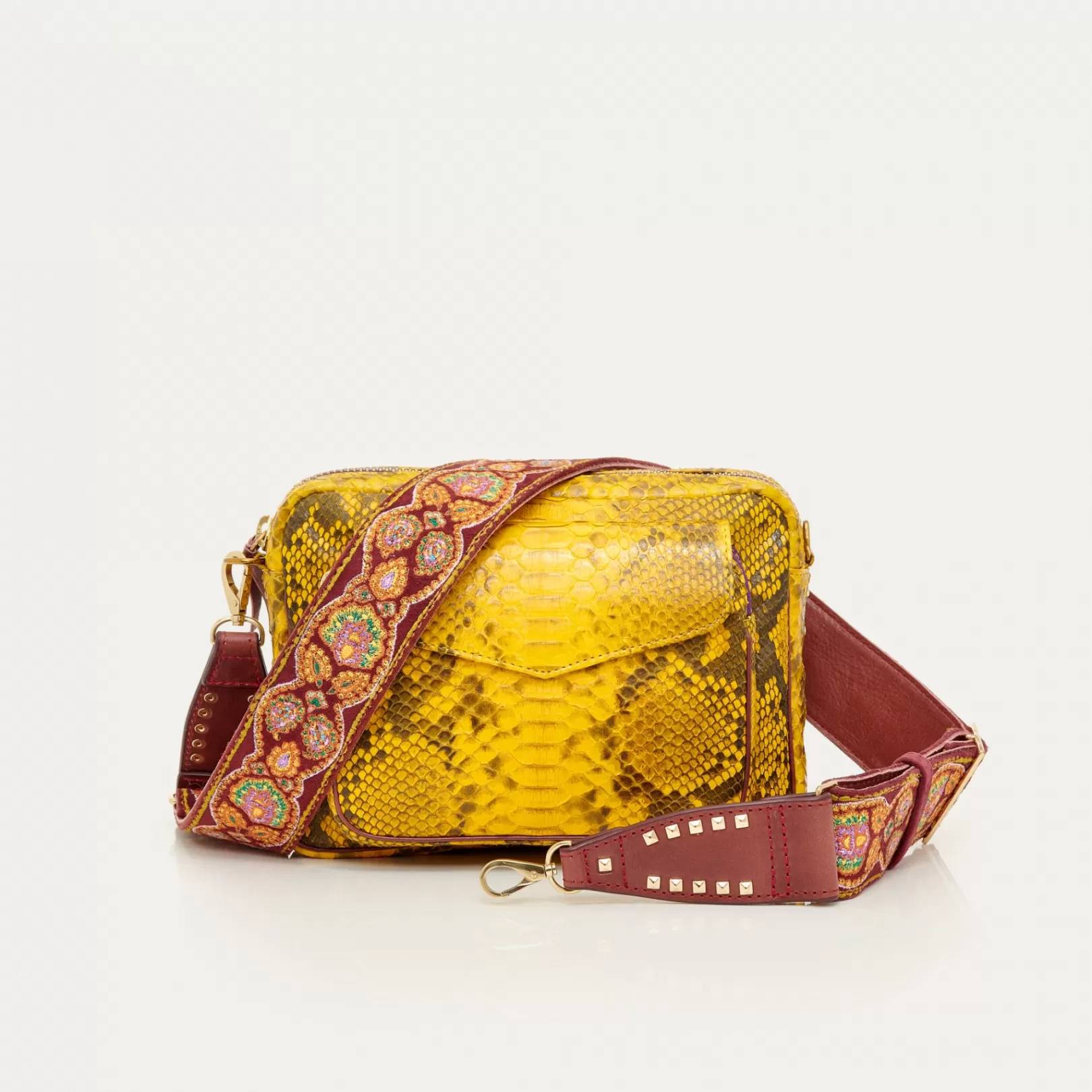 Claris Virot Bags-Big Charly Bag Saffron Python