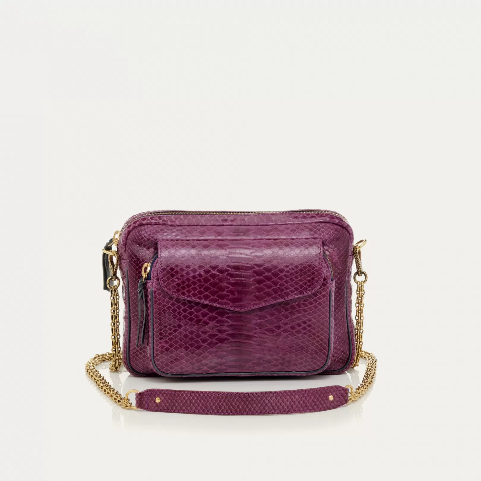 Claris Virot Bags-Big Charly Bag Purple Python