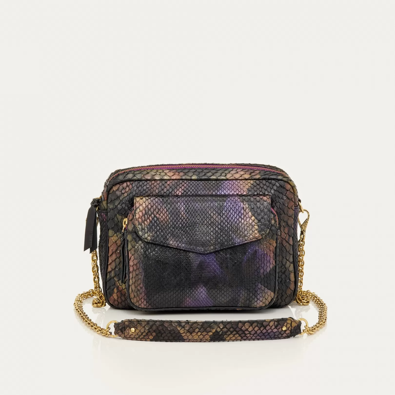 Claris Virot Bags-Big Charly Bag Carbon Python