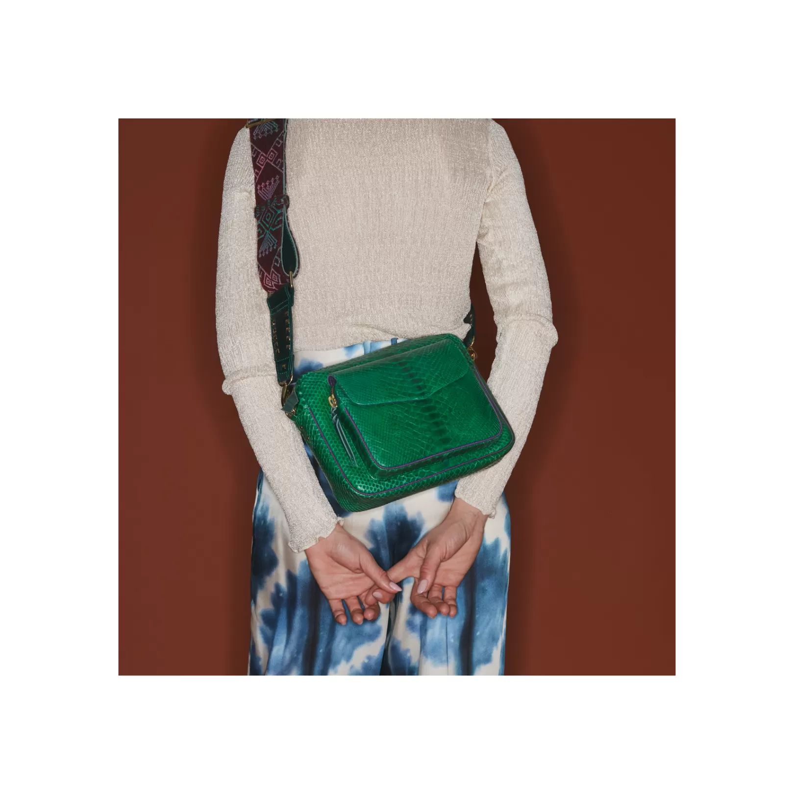 Claris Virot Bags-Big Charly Bag Grass Green Python