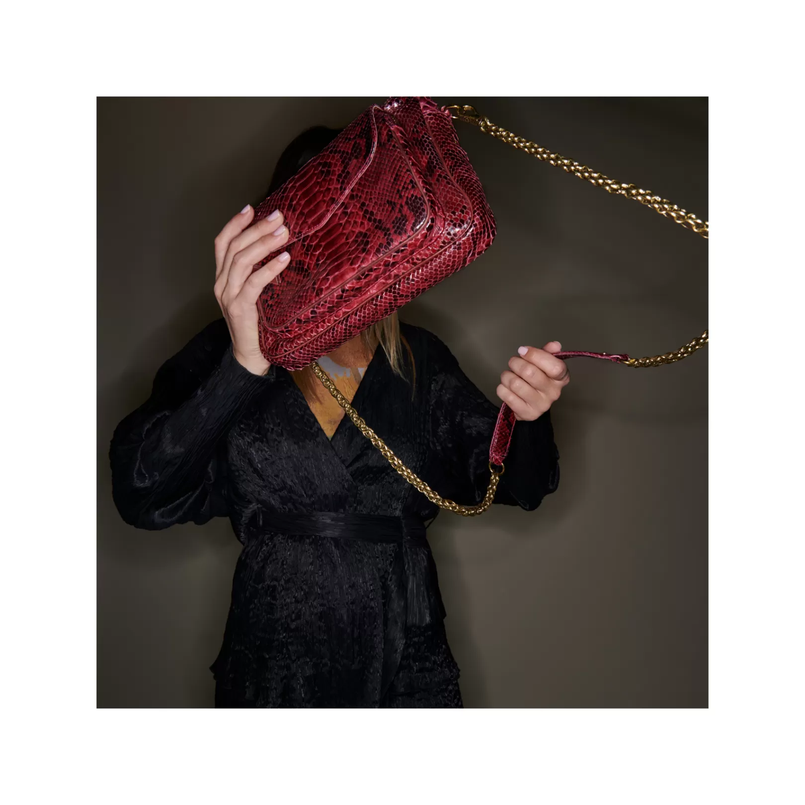 Claris Virot Bags-Big Charly Bag Burgundy Python