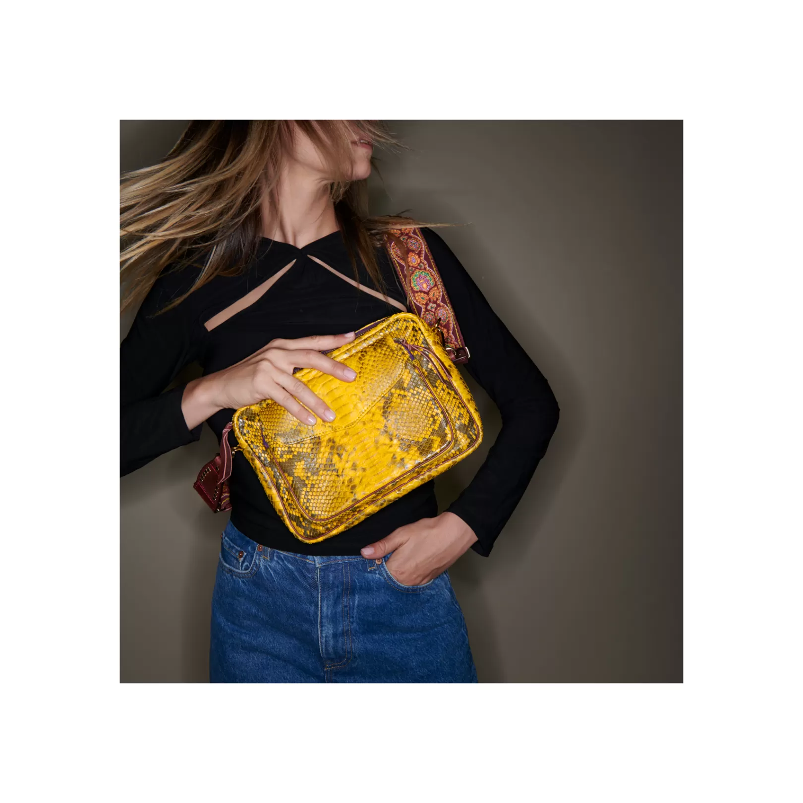 Claris Virot Bags-Big Charly Bag Saffron Python