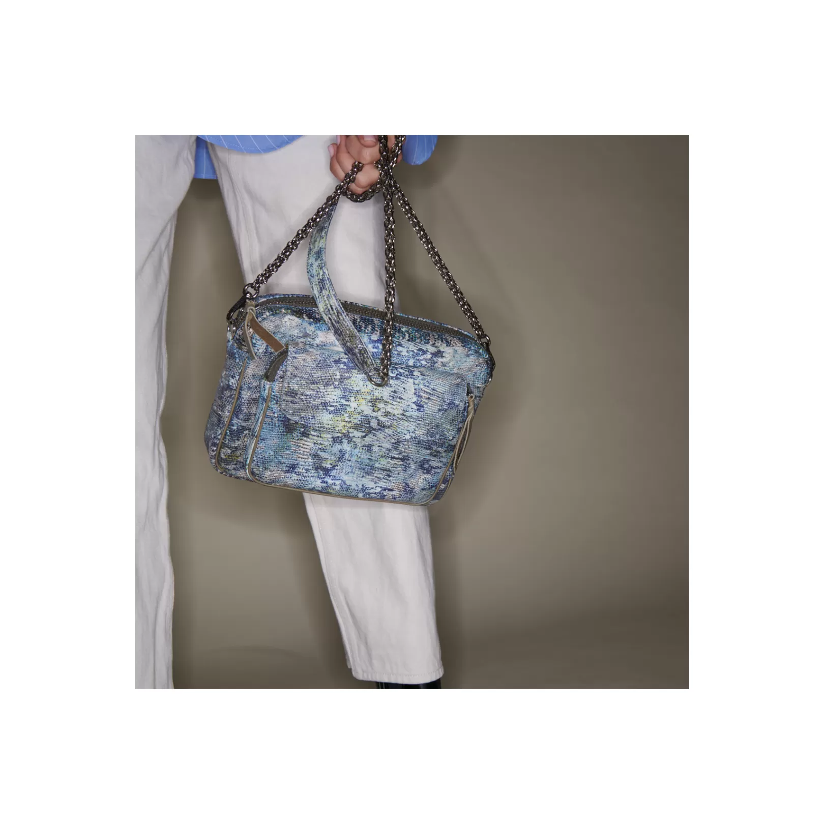 Claris Virot Bags-Big Charly Bag Camo Renaissance Lizard