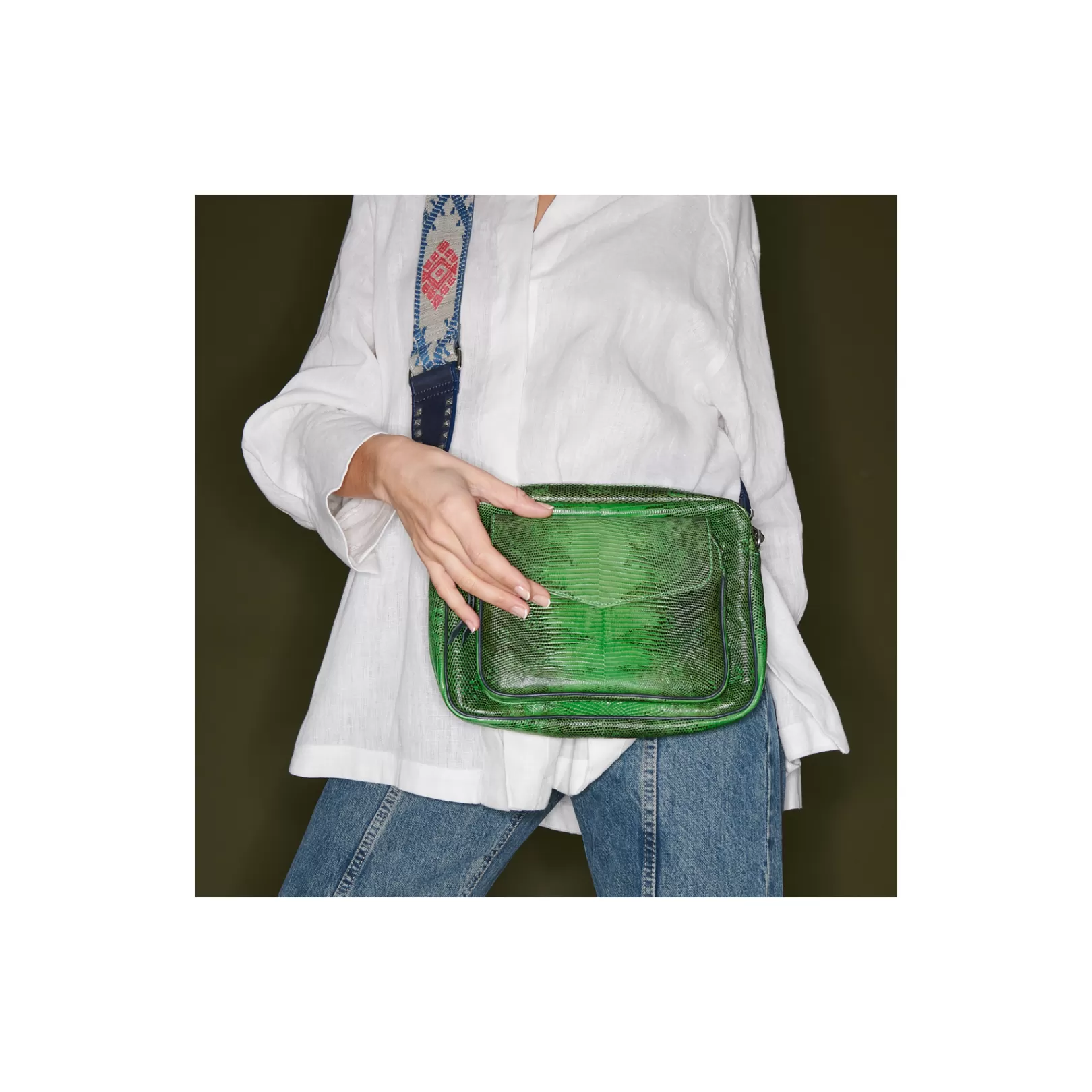 Claris Virot Bags-Big Charly Bag Green Yuzu Lizard