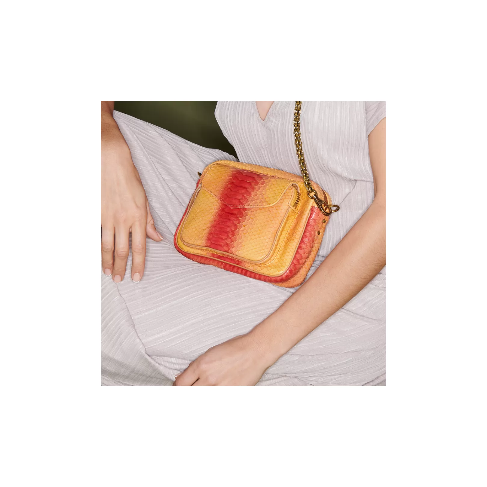 Claris Virot Bags-Big Charly Bag Red Orange Tatsu Python