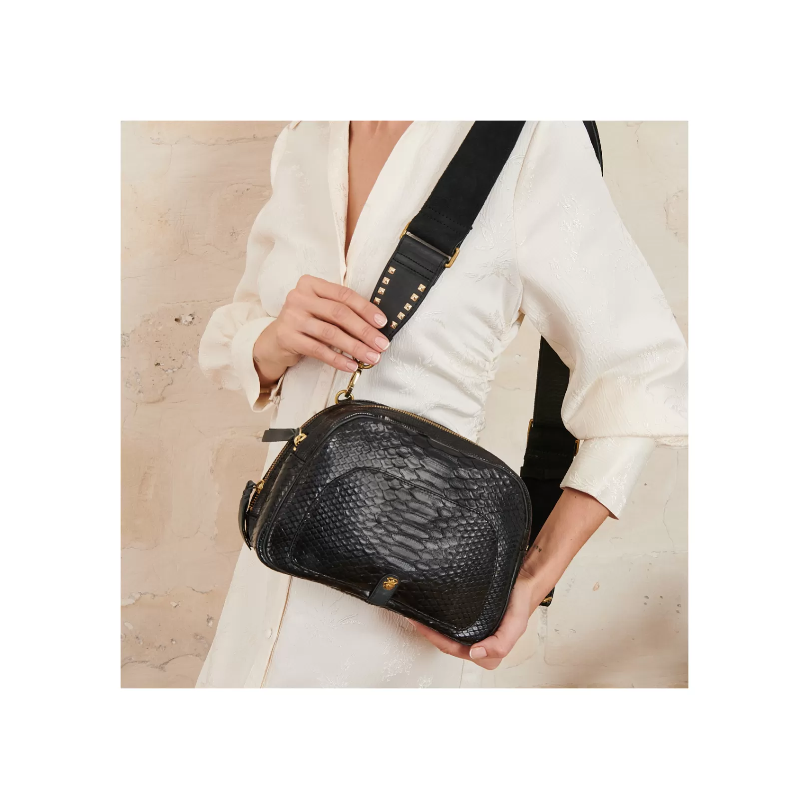 Claris Virot Bags-Big Clara Bag Black Python