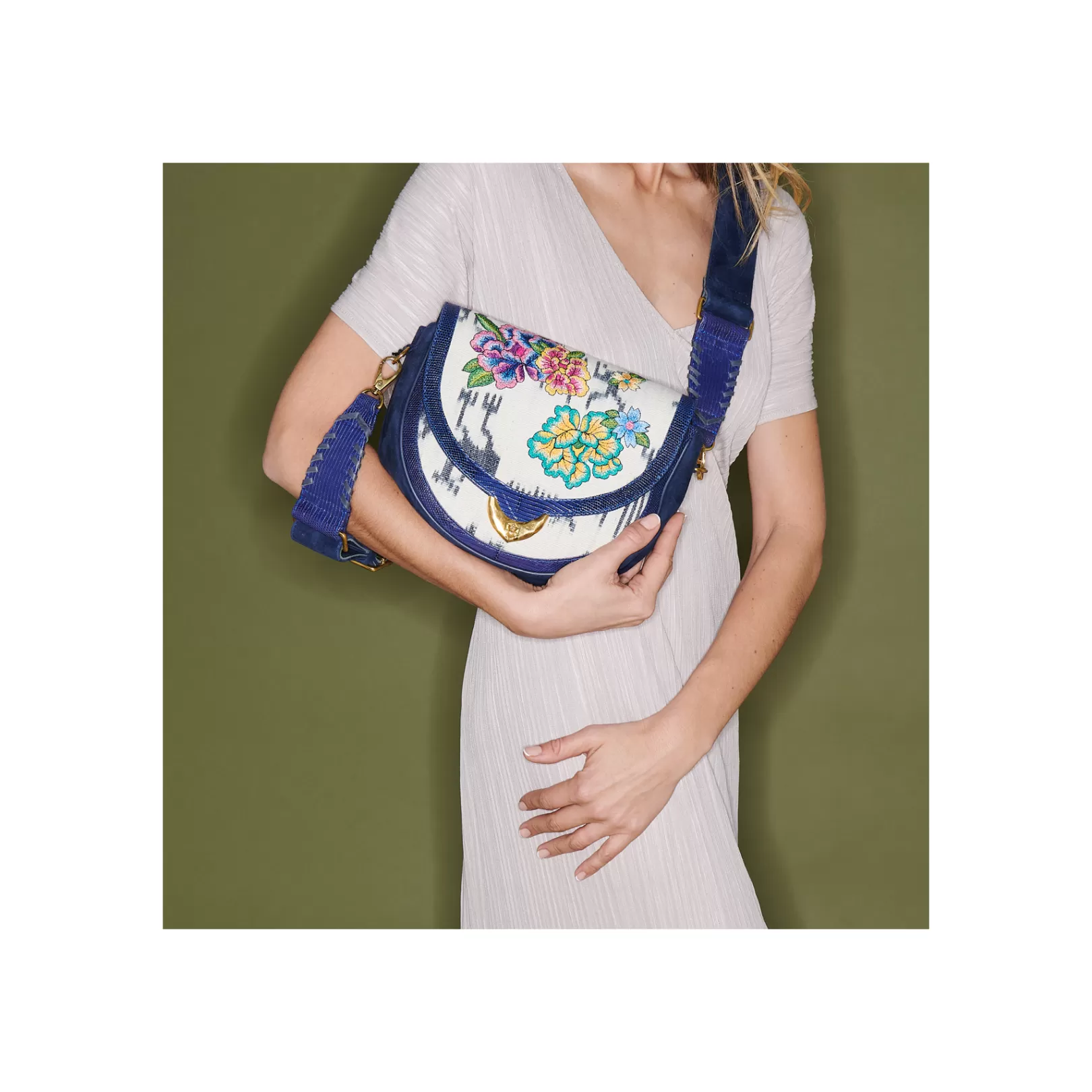 Claris Virot Bags-Big Victoria Bag Peonies Embroided Flowers