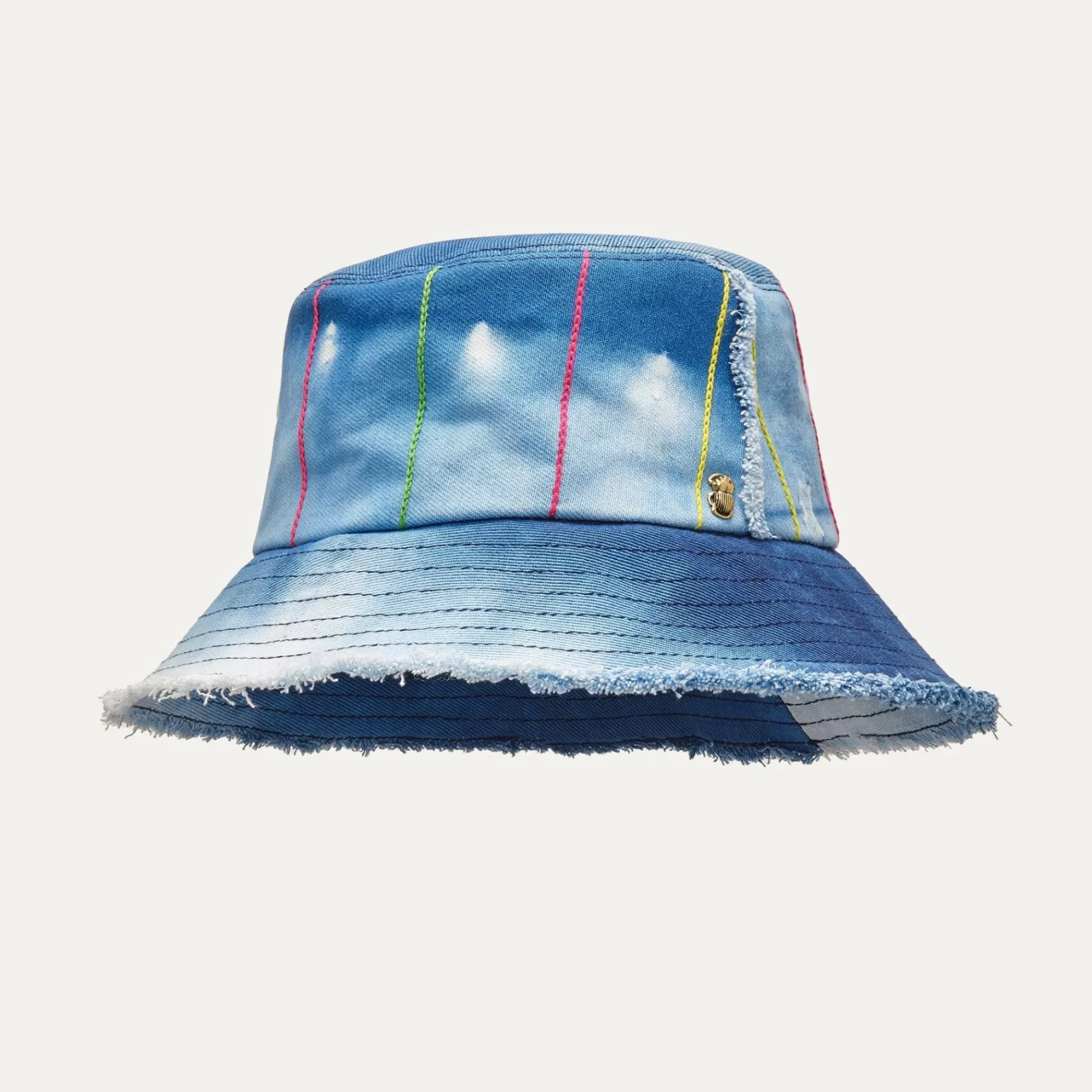 Claris Virot Hats-Bobby Hat Indigo Bogolan Fabric