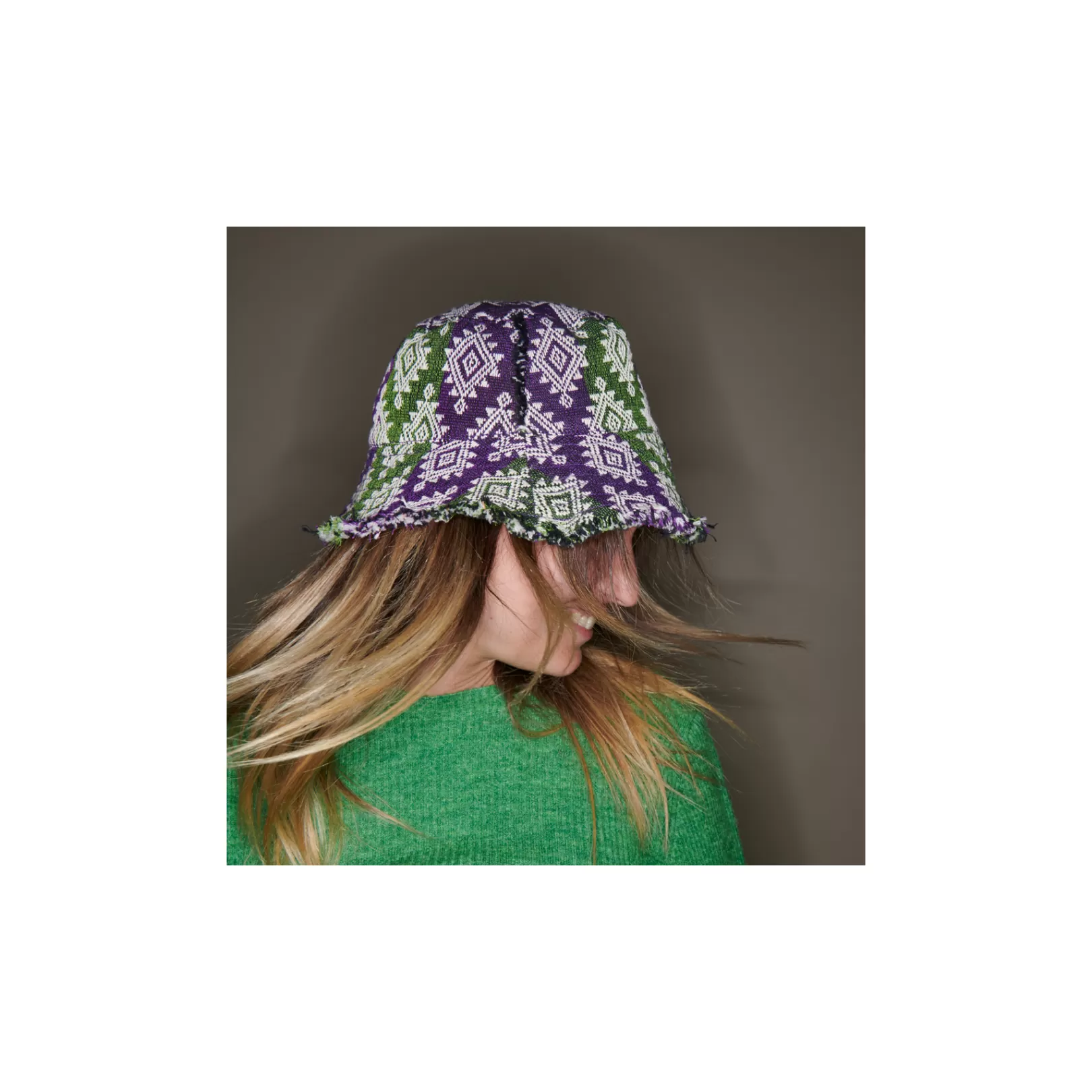 Claris Virot Hats-Bobby Hat Bicolor Sumba Fabric