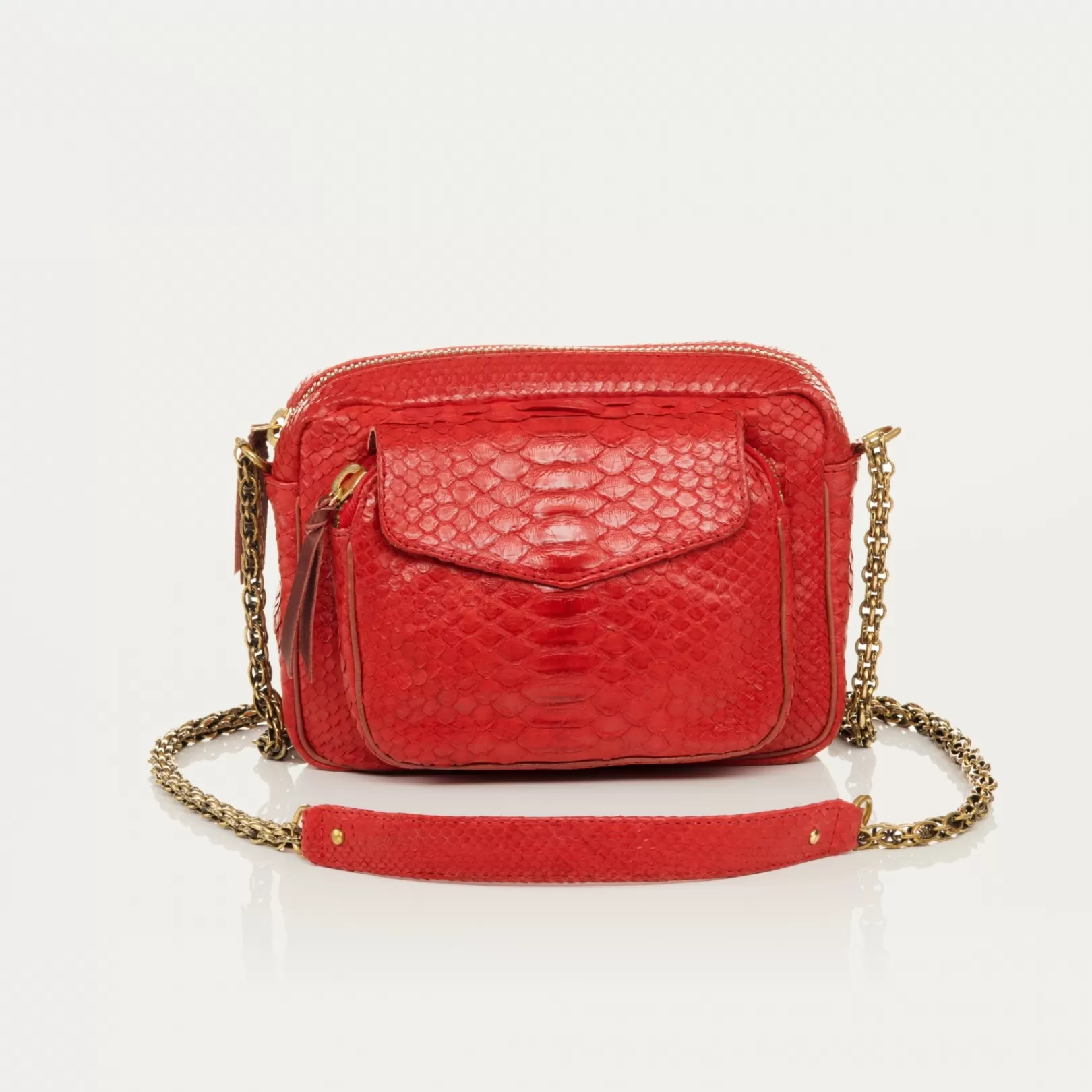 Claris Virot Bags-Charly Bag Red Python