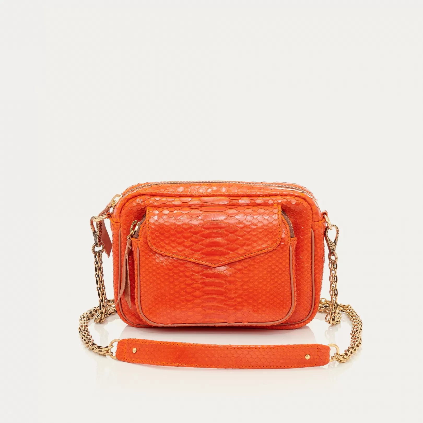 Claris Virot Bags-Charly Bag Orange Python