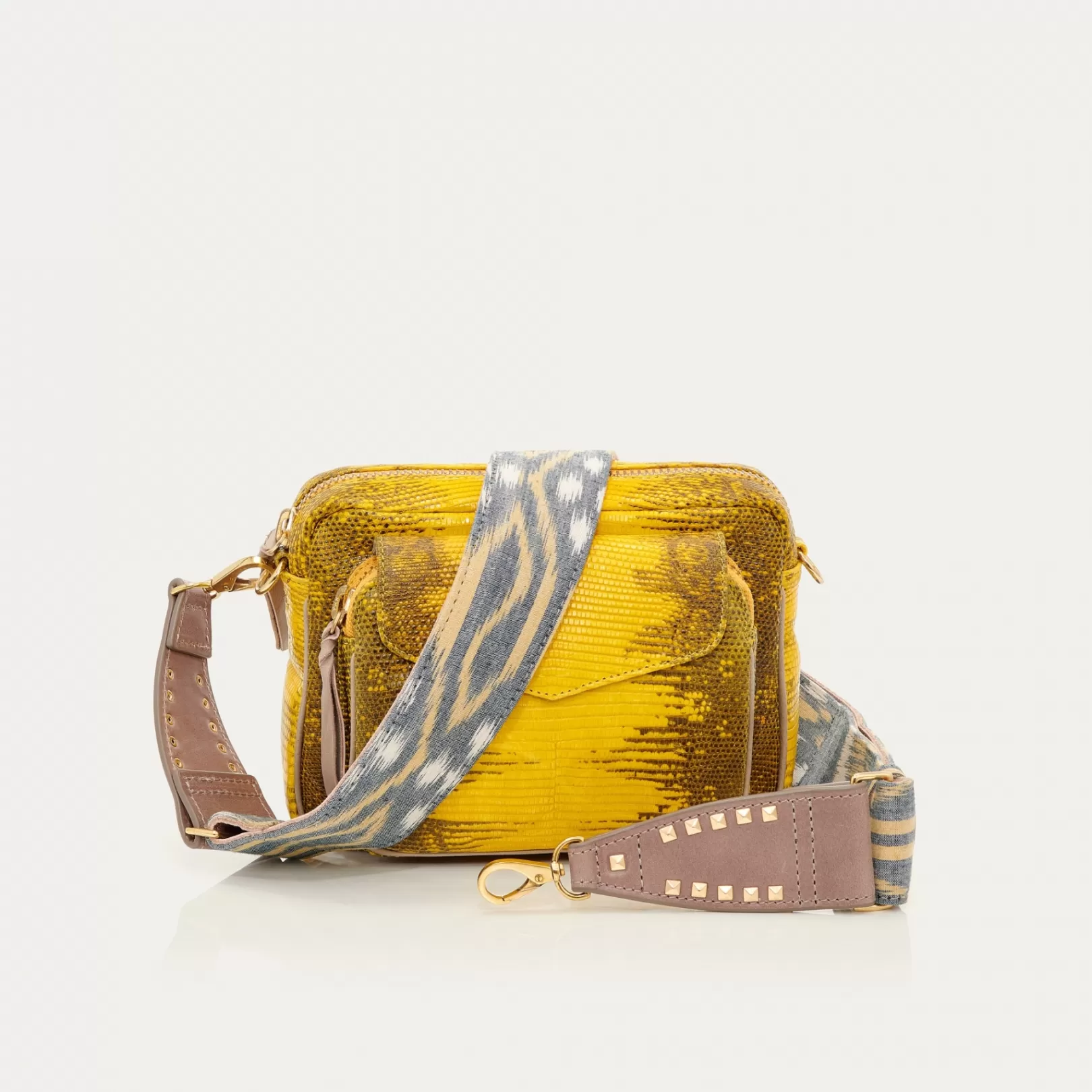 Claris Virot Bags-Charly Bag Yellow Lizard