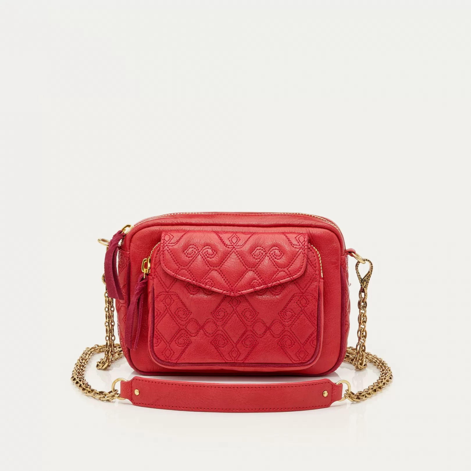 Claris Virot Bags-Charly Bag Vermilion Leather