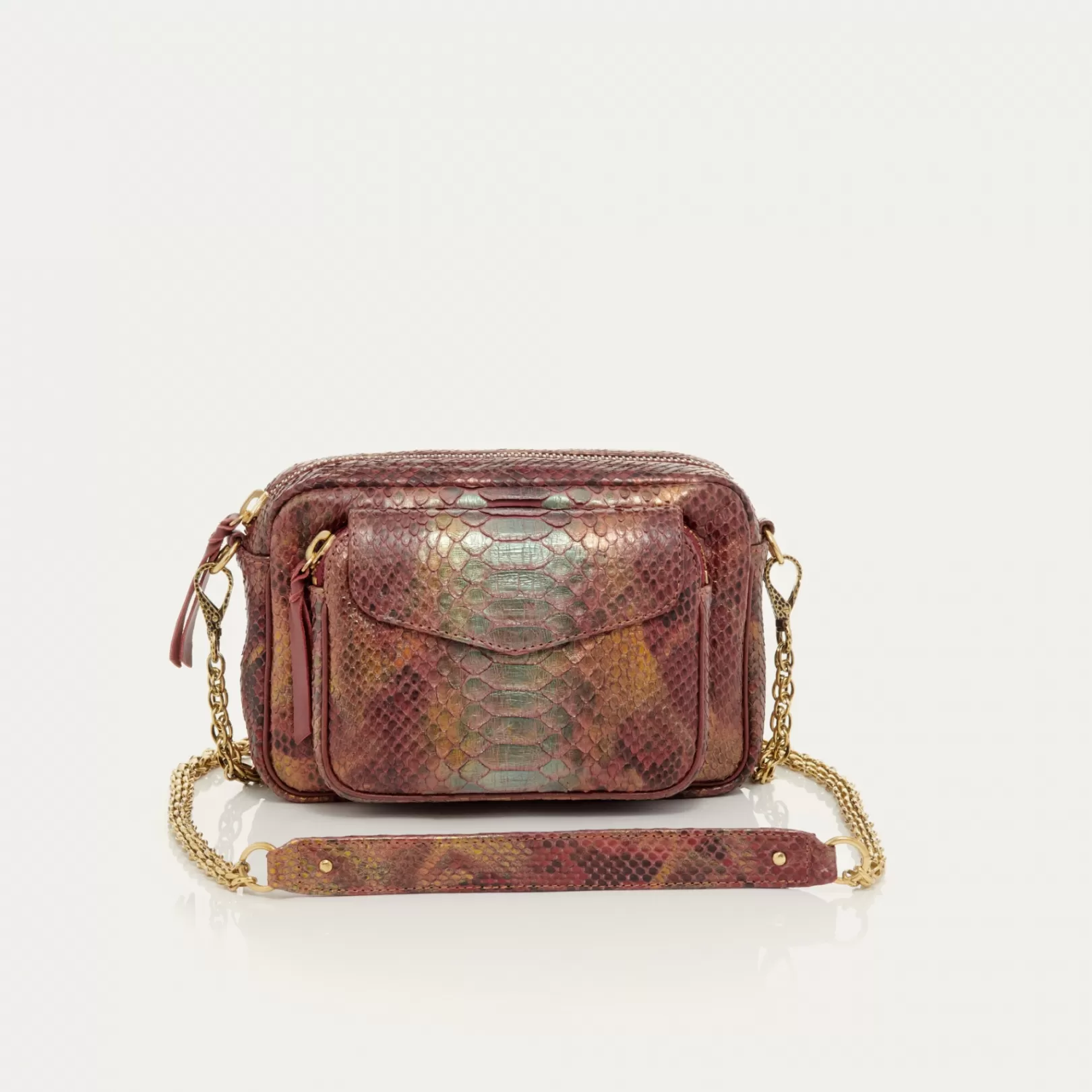 Claris Virot Bags-Charly Bag Copper Oxide Python