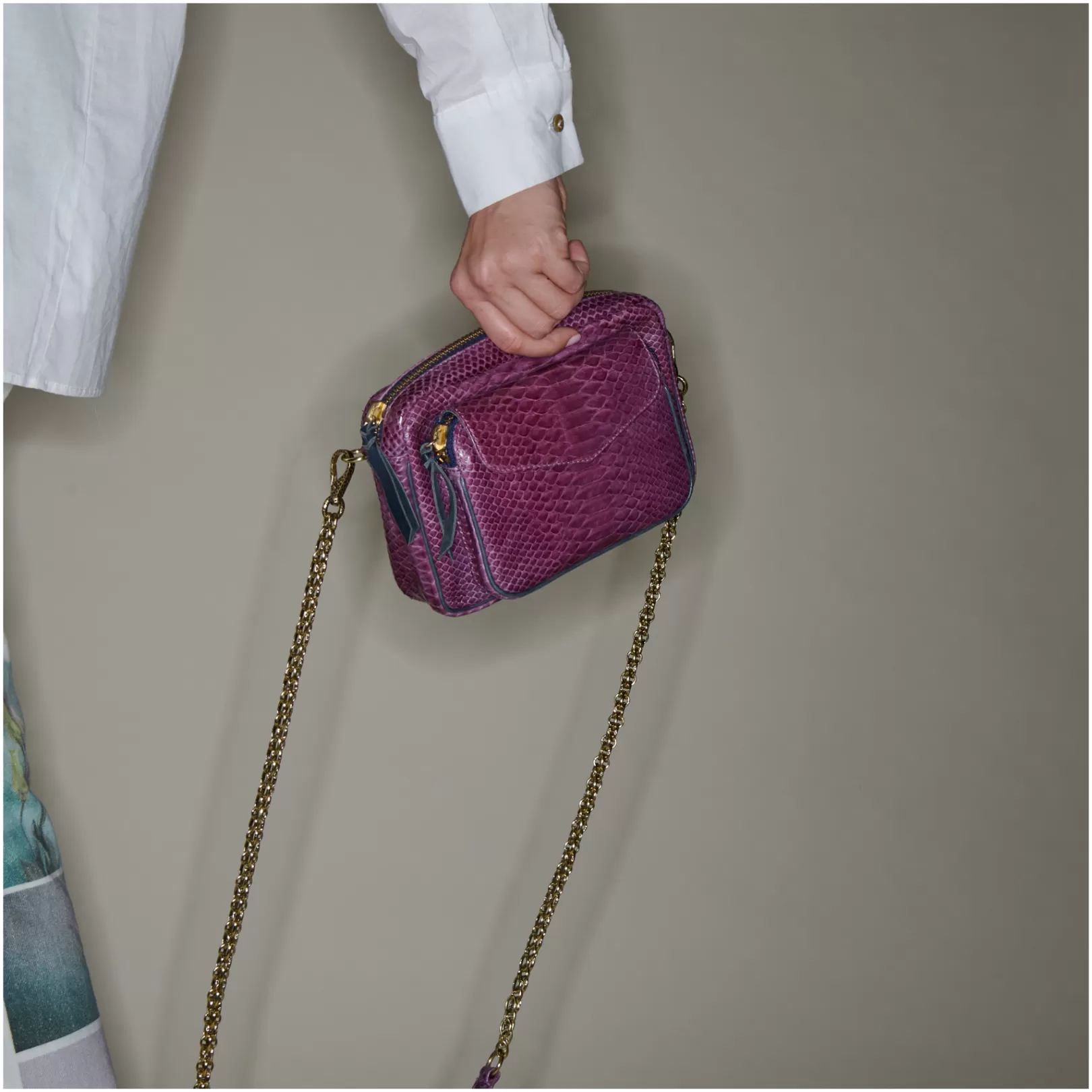 Claris Virot Bags-Charly Bag Violet Python