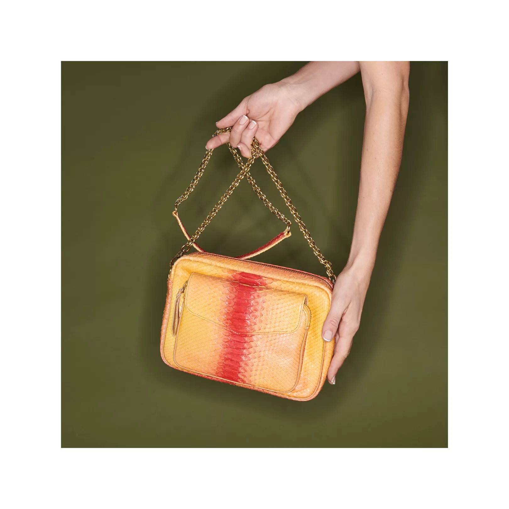 Claris Virot Bags-Charly Bag Red Orange Tatsu Python