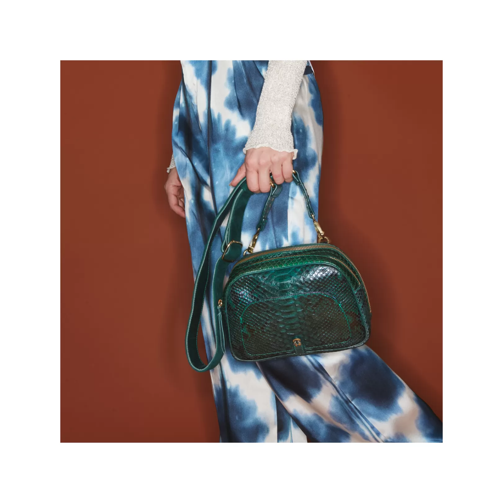 Claris Virot Bags-Clara Bag Green Forest Python