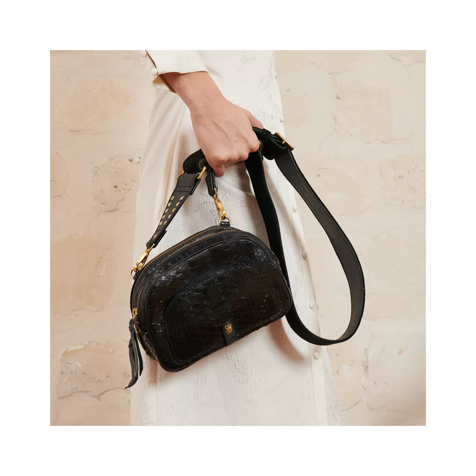 Claris Virot Bags-Clara Bag Black Python