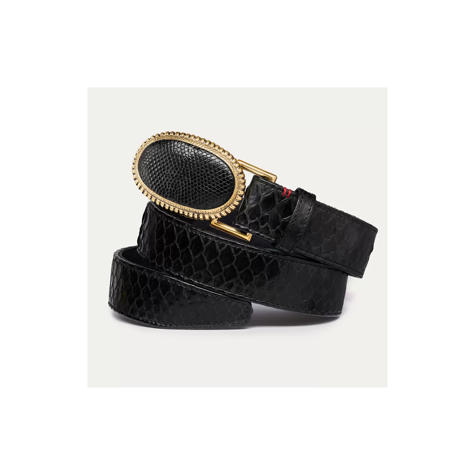 Claris Virot Dallas Belt-Dallas Belt Black Python Black Buckle