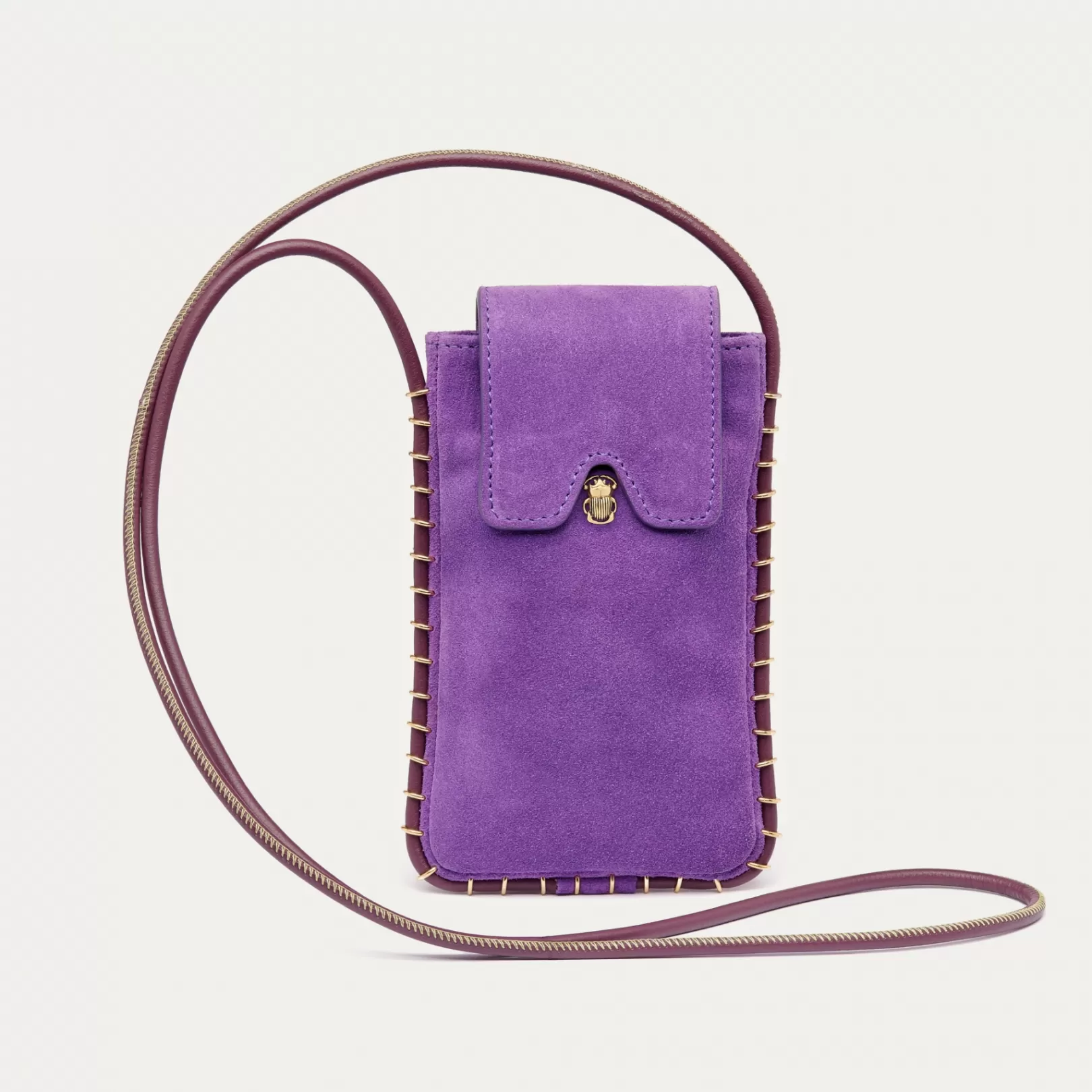 Claris Virot Sunglasses Case-Emile Sunglasses Case Purple Leather