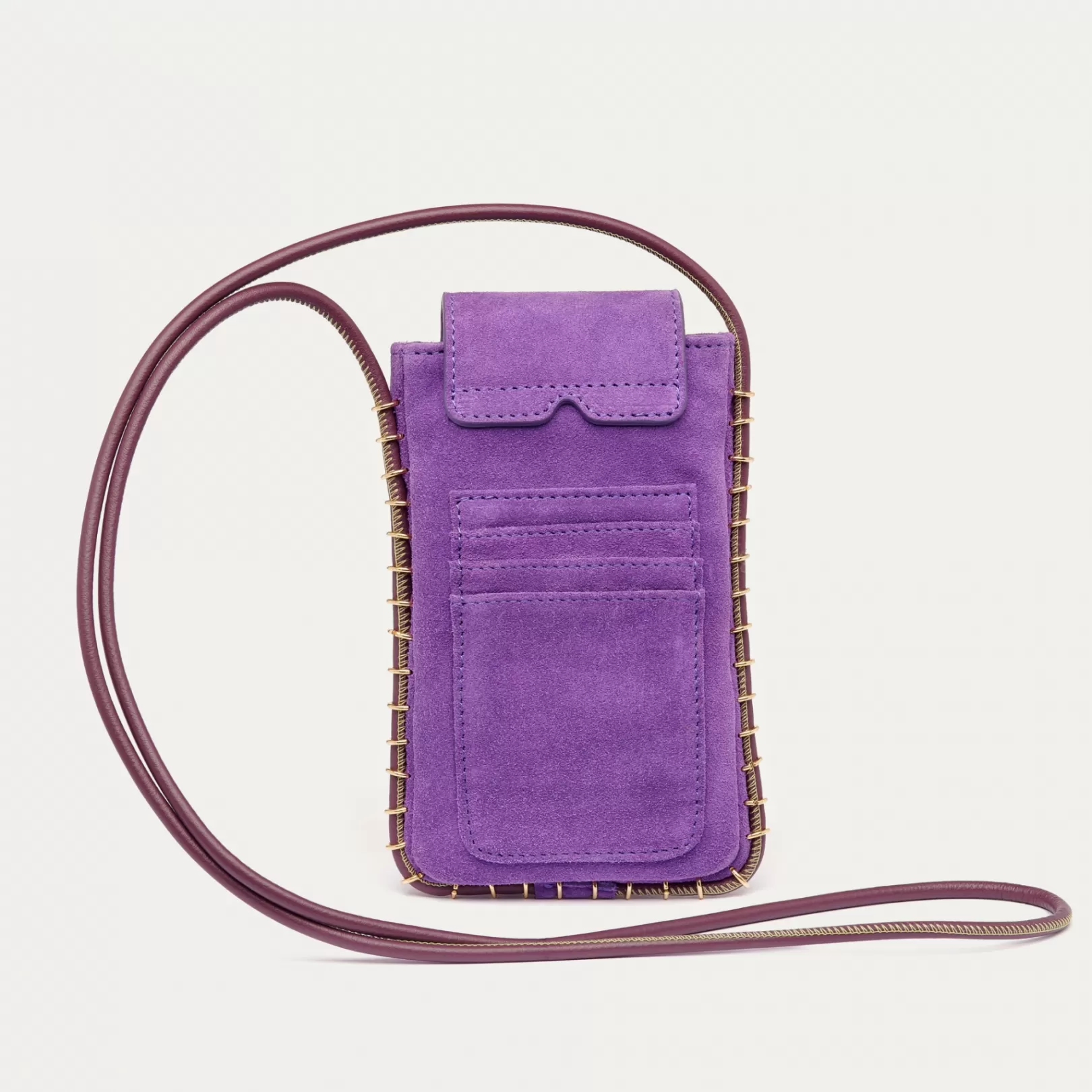 Claris Virot Sunglasses Case-Emile Sunglasses Case Purple Leather