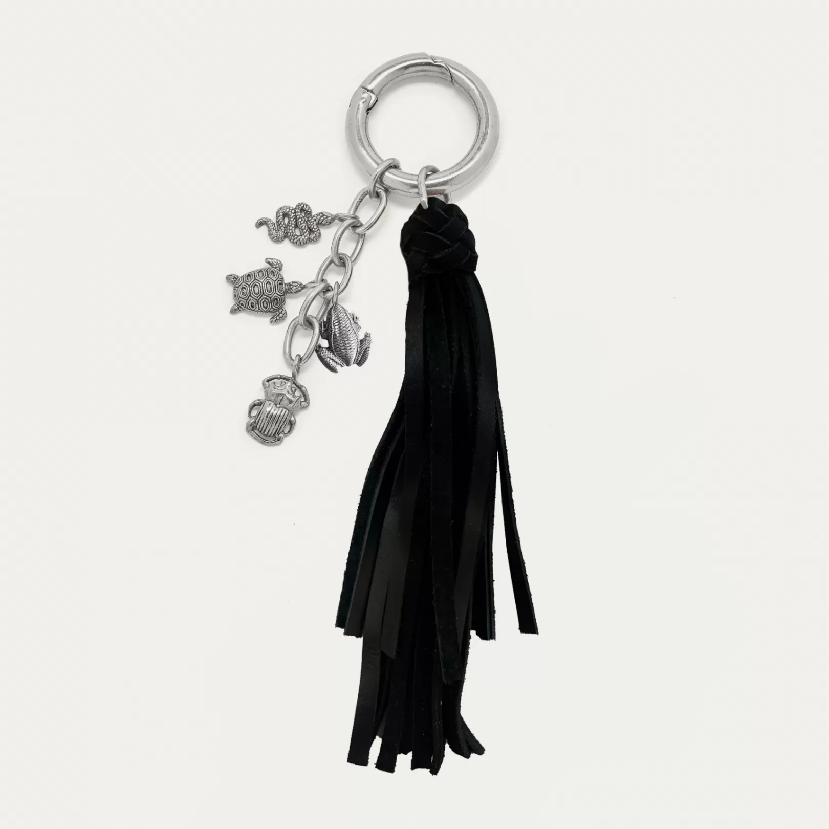 Claris Virot Key Holder-Fred Key Holder Black Leathers