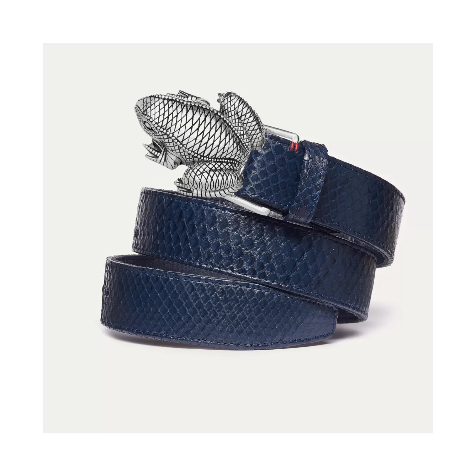 Claris Virot Frog Belt-Frog Belt Navy Python