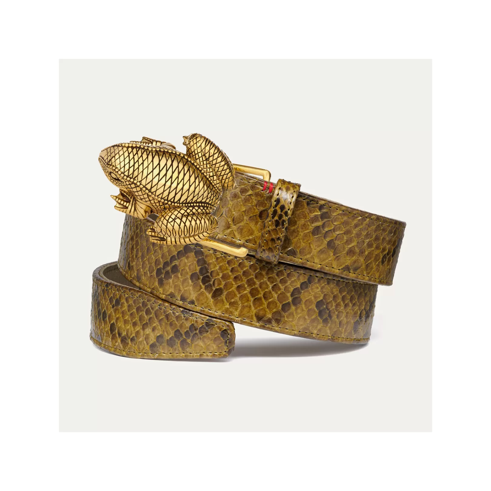 Claris Virot Frog Belt-Frog Belt Kaki Python