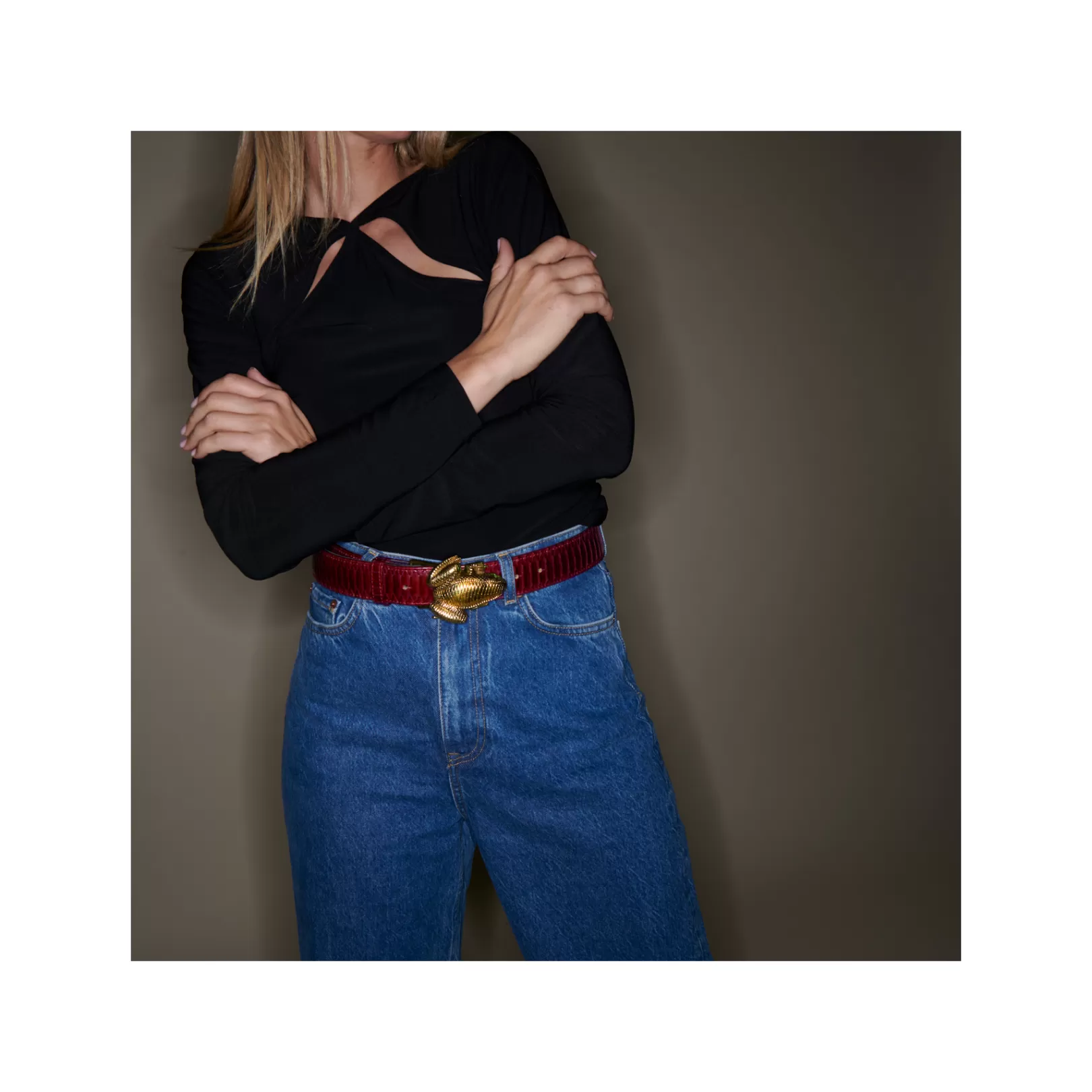 Claris Virot Frog Belt-Frog Belt Burgundy Python