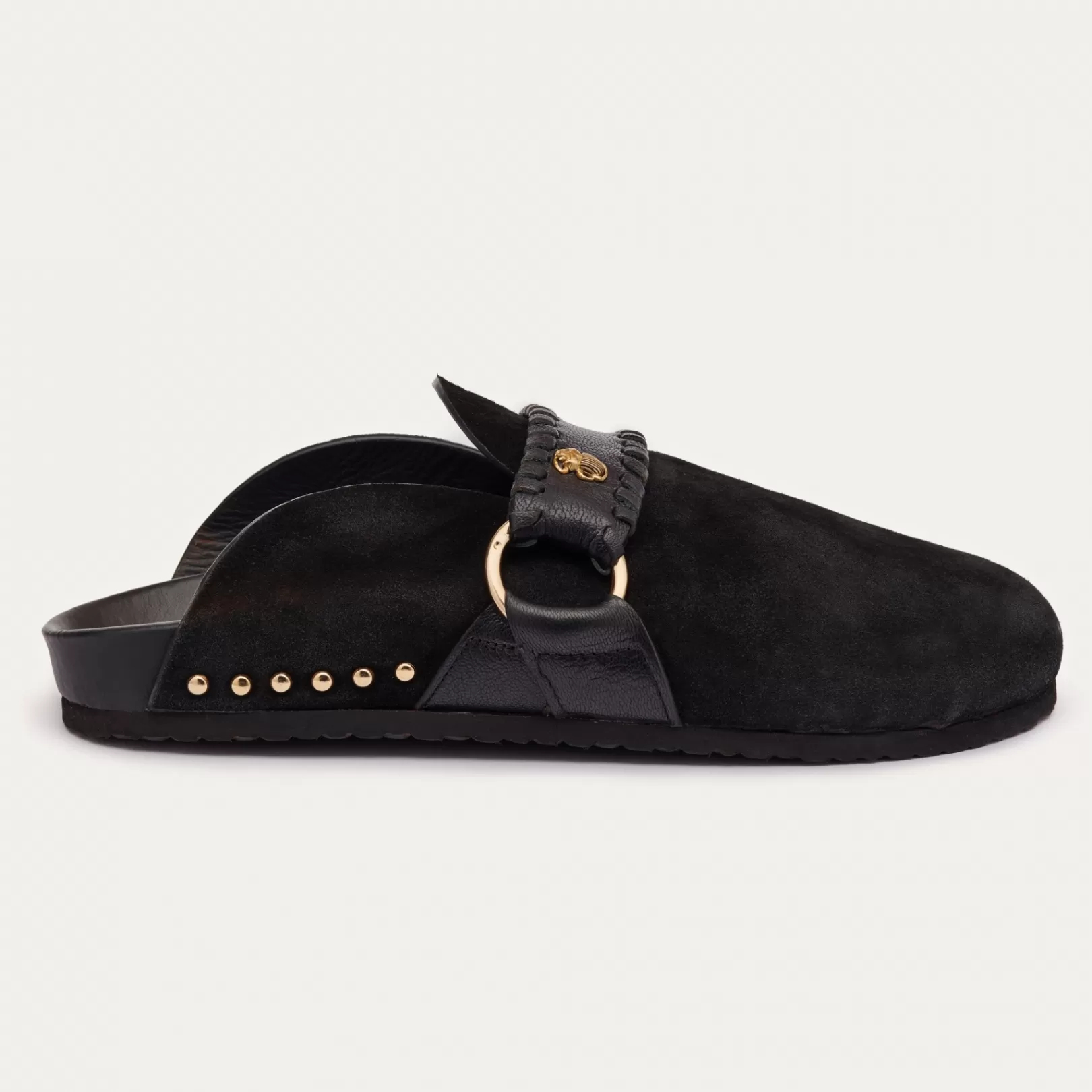 Claris Virot Mules-Georgette Mules Black Leather And Suede