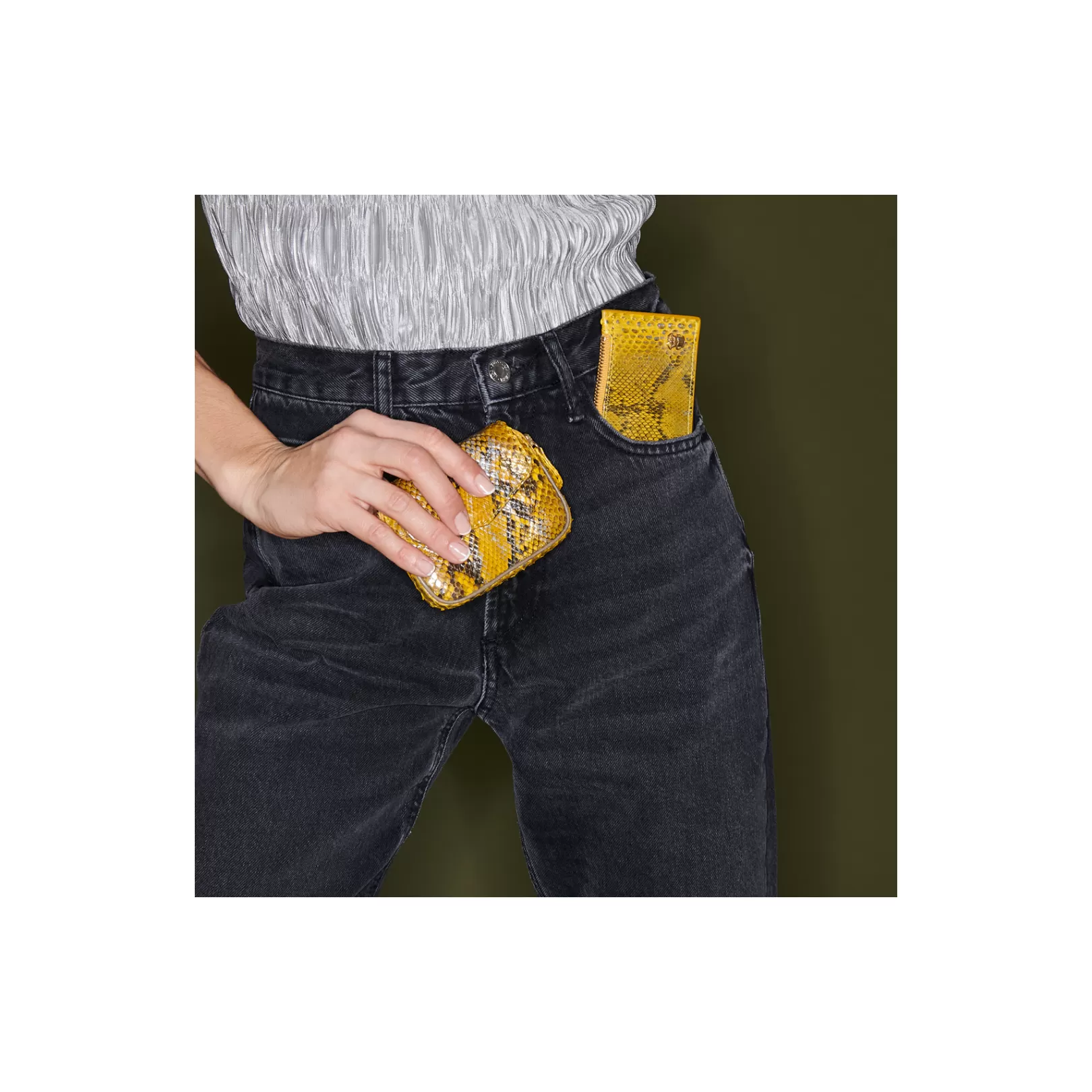 Claris Virot Bags-Helena Wallet Yellow Imperial Samurai Python