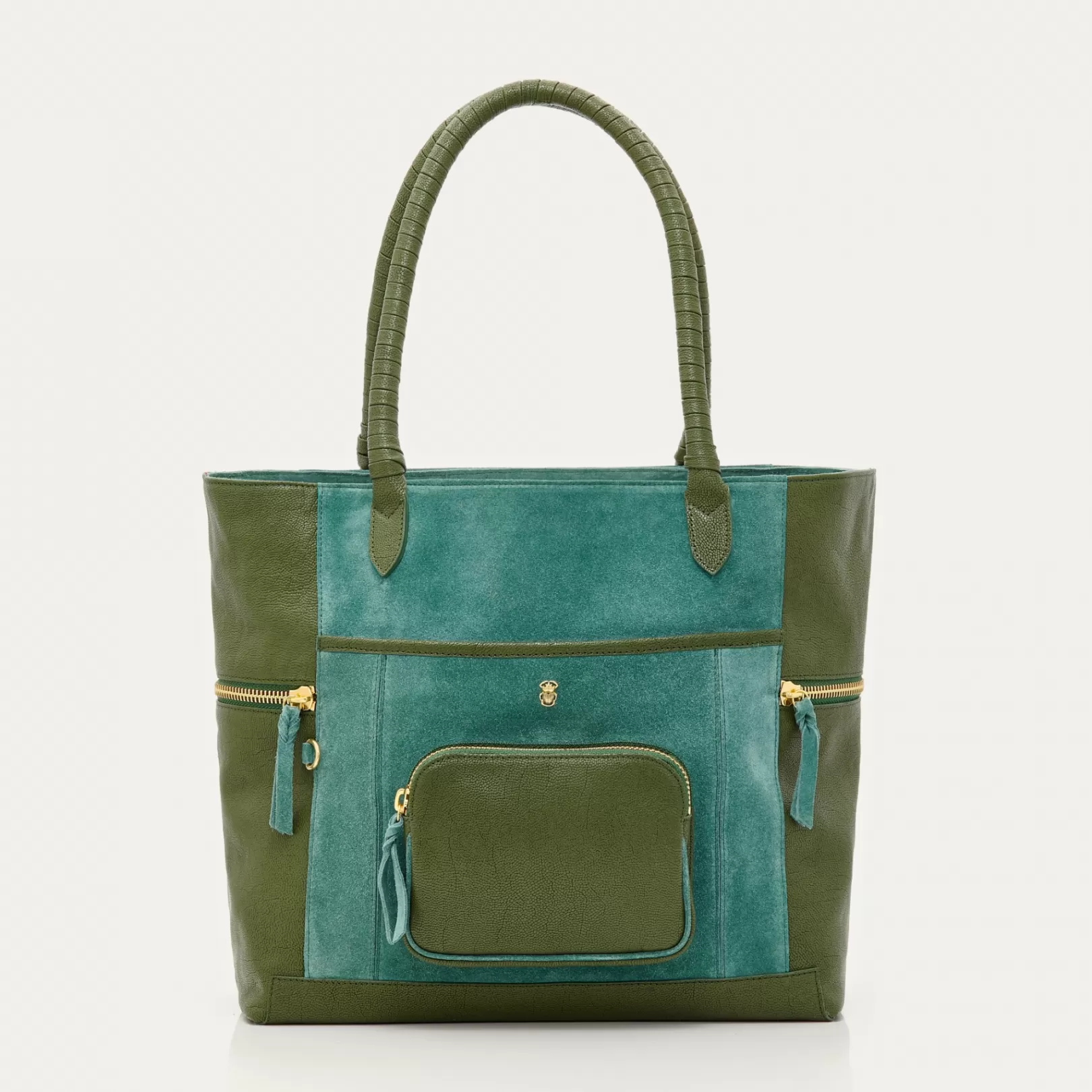 Claris Virot Bags-Hugo Bag Lime Leather And Velvet