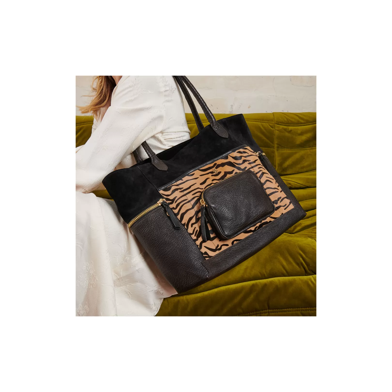 Claris Virot Bags-Hugo Bag Tora Tiger Leather