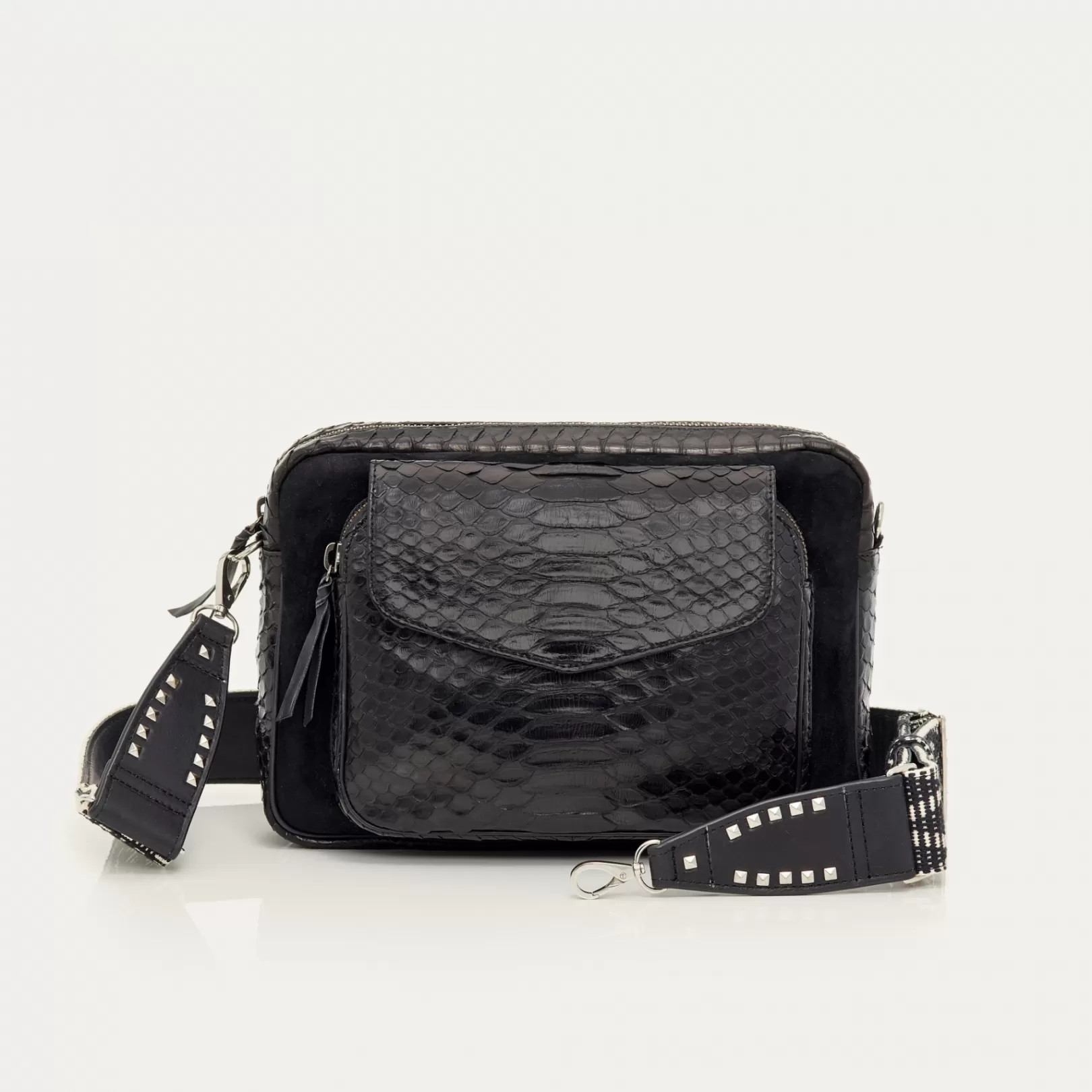 Claris Virot Bags-Jumbo Charly Bag Black Python