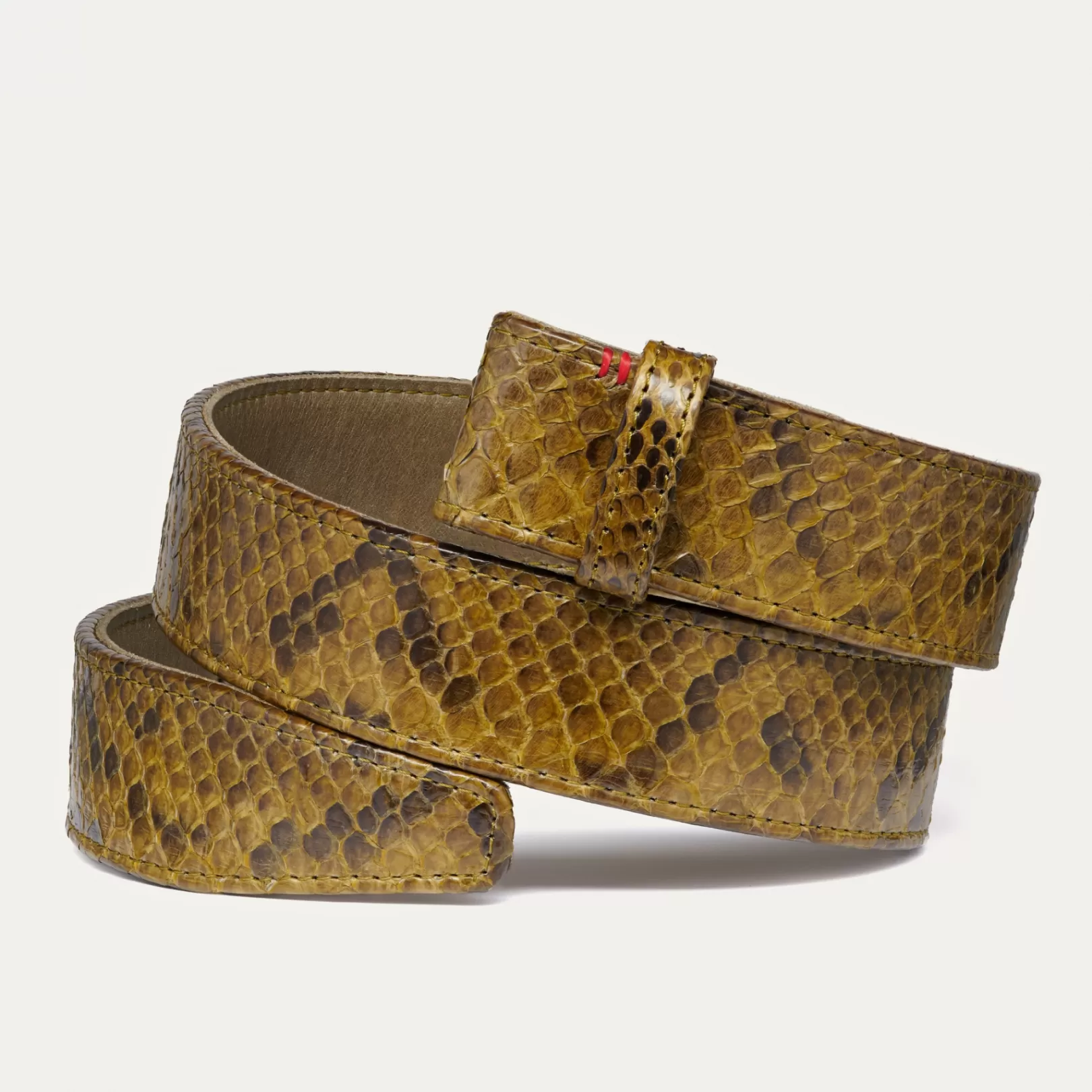 Claris Virot Leather Belt-Leather Belt Kaki Python