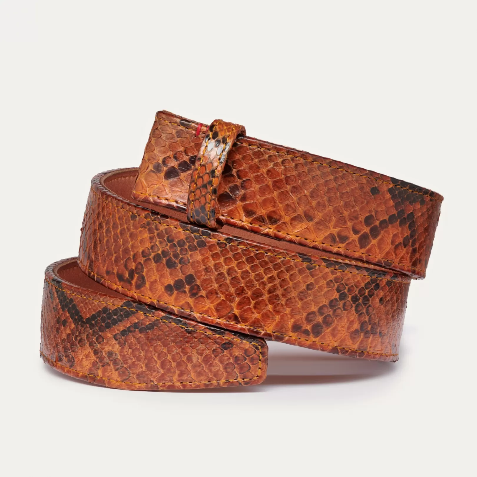 Claris Virot Leather Belt-Leather Belt Moka Python