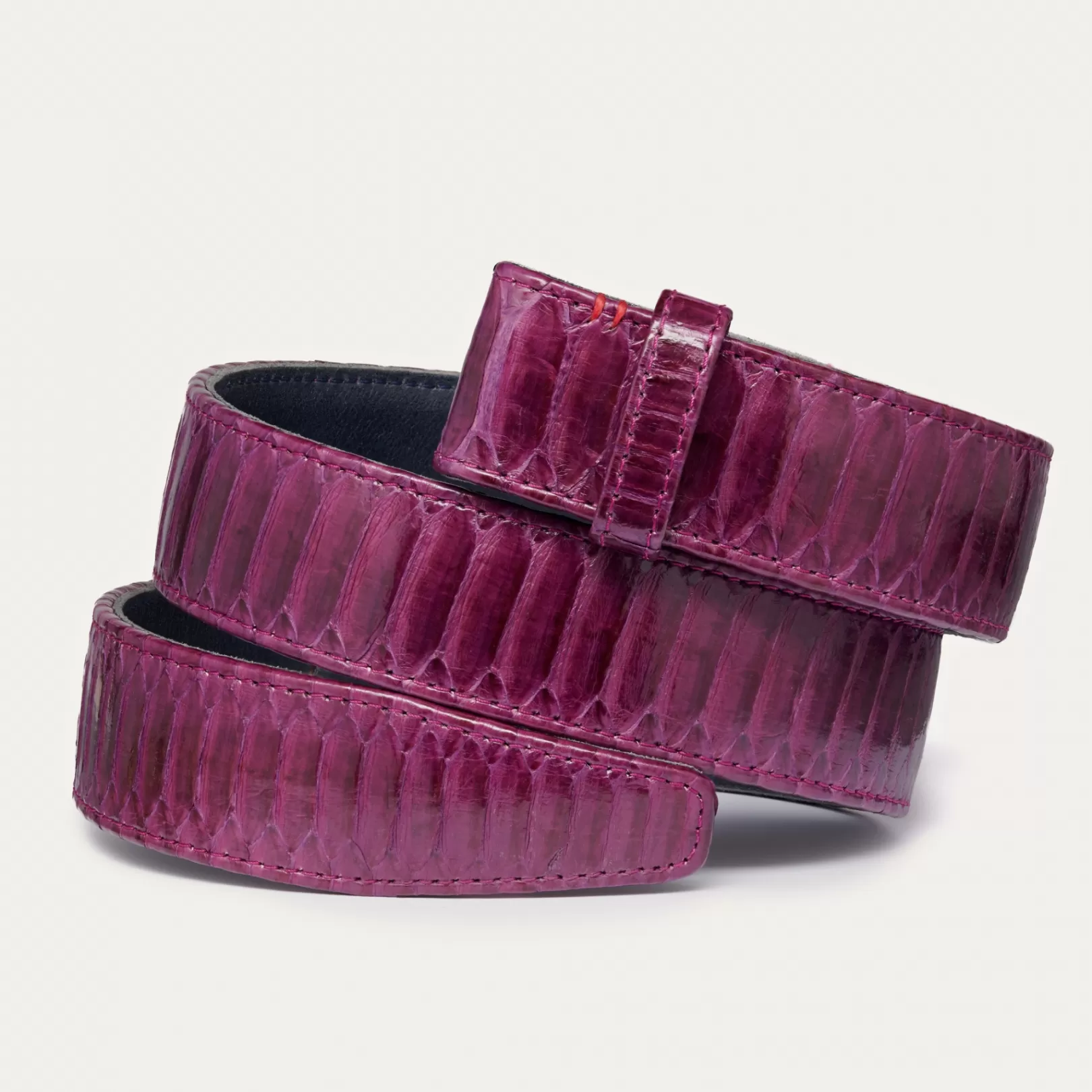 Claris Virot Leather Belt-Leather Belt Violet Python