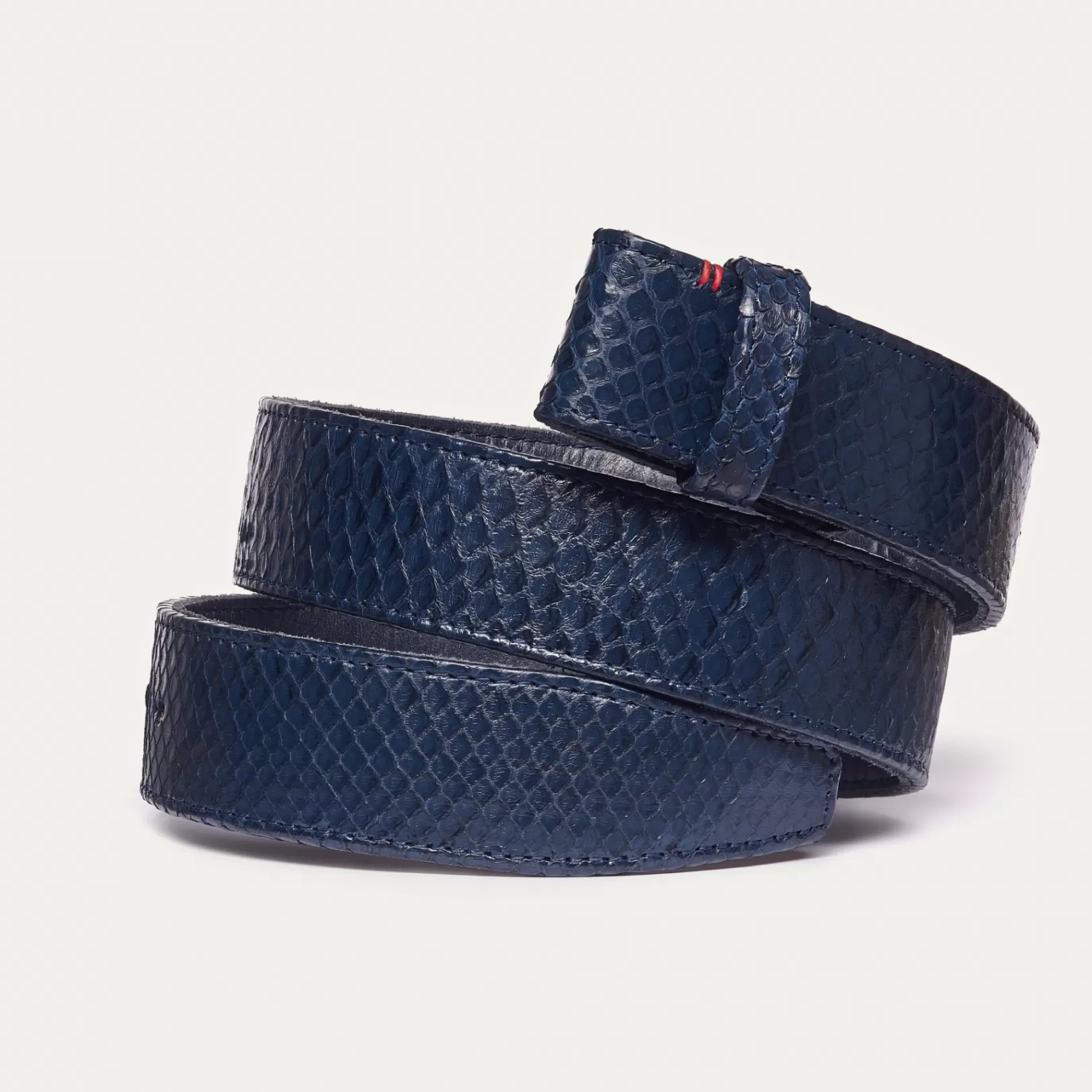 Claris Virot Leather Belt-Leather Belt Navy Python