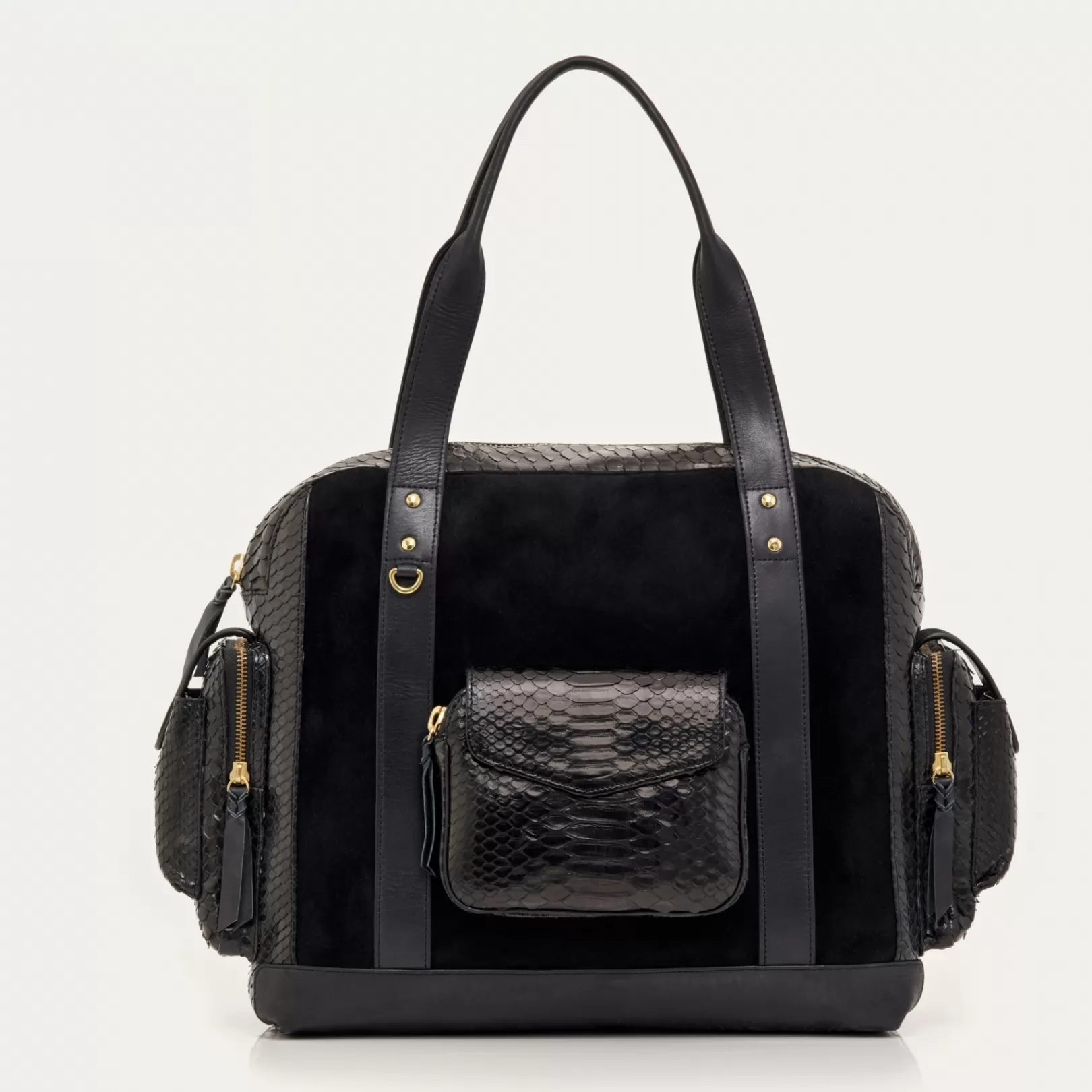 Claris Virot Bags-Leo Bag Black Python