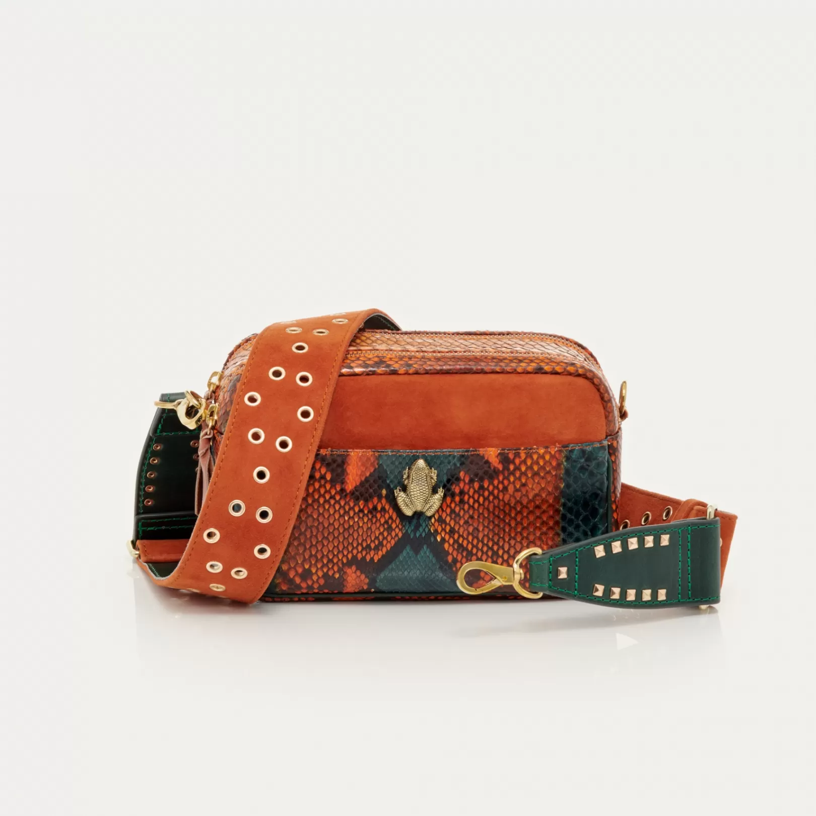 Claris Virot Bags-Lily Bag Orange Python